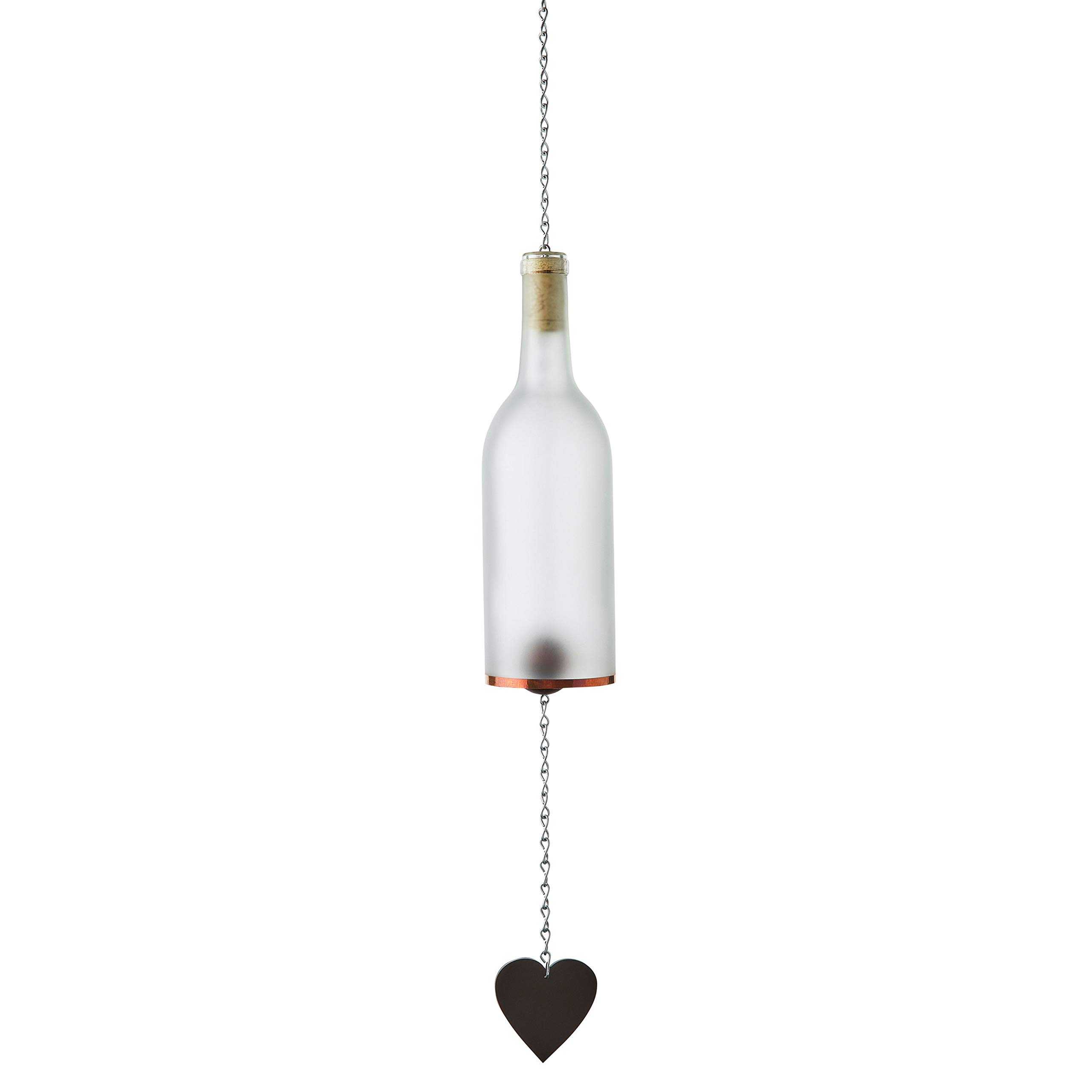 Handmade Wine Bottle Wind Chime - Outdoor & Indoor Decorative Glass Wind Chimes with Sun Catcher, Unique Home Decor Gift for Women, Beach House & Garden Decorations