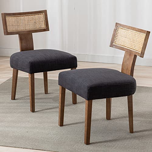 Linen Charcoal-rattan Natural Back