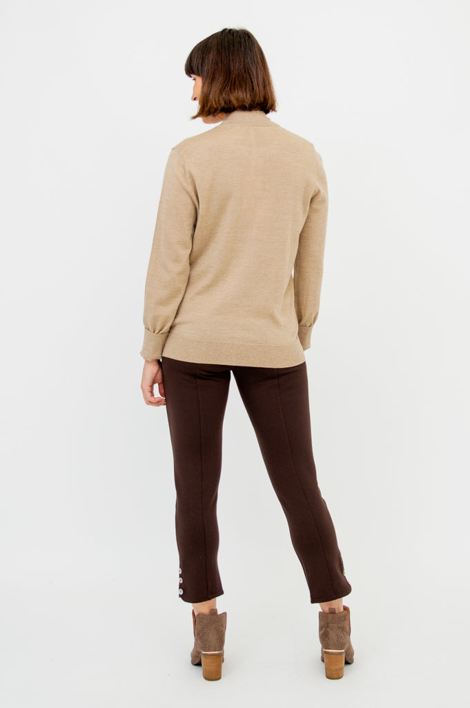 Soft Merino Wool Kitten Cardigan in Barley - Cozy & Stylish Sweater for Cats - Perfect for Indoor Lounging & Photo Shoots