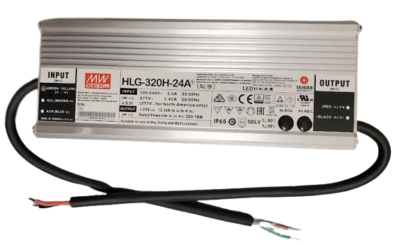 MeanWell 24V LED Driver 100W 185W 240W 320W 600W Power Supply Transformer for LED Strip Lights, Signage & Landscape Lighting