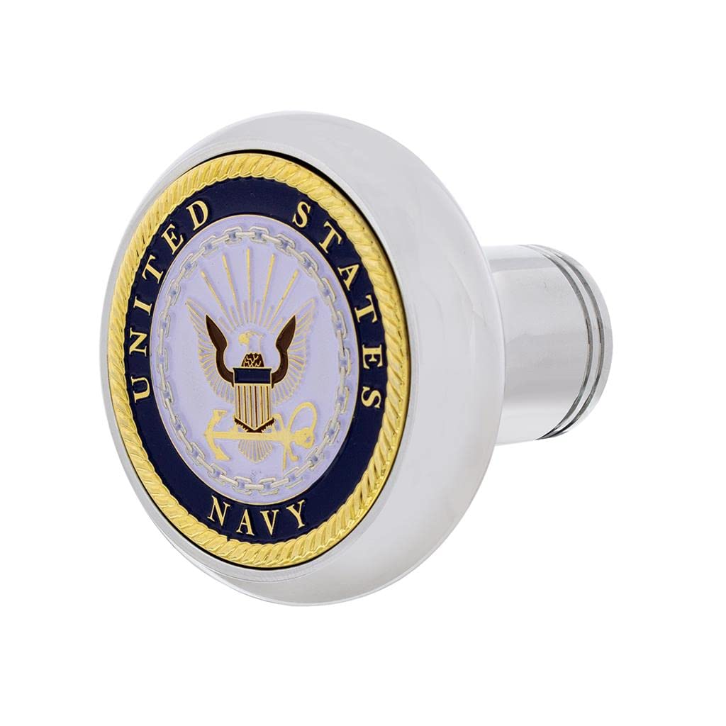 United Pacific 22962 Deluxe Military Medallion Air Brake Valve Control Knob - Navy Blue - Heavy Duty Replacement for Trucks & Trailers - Perfect for Semi, RV & Commercial Vehicle Upgrades
