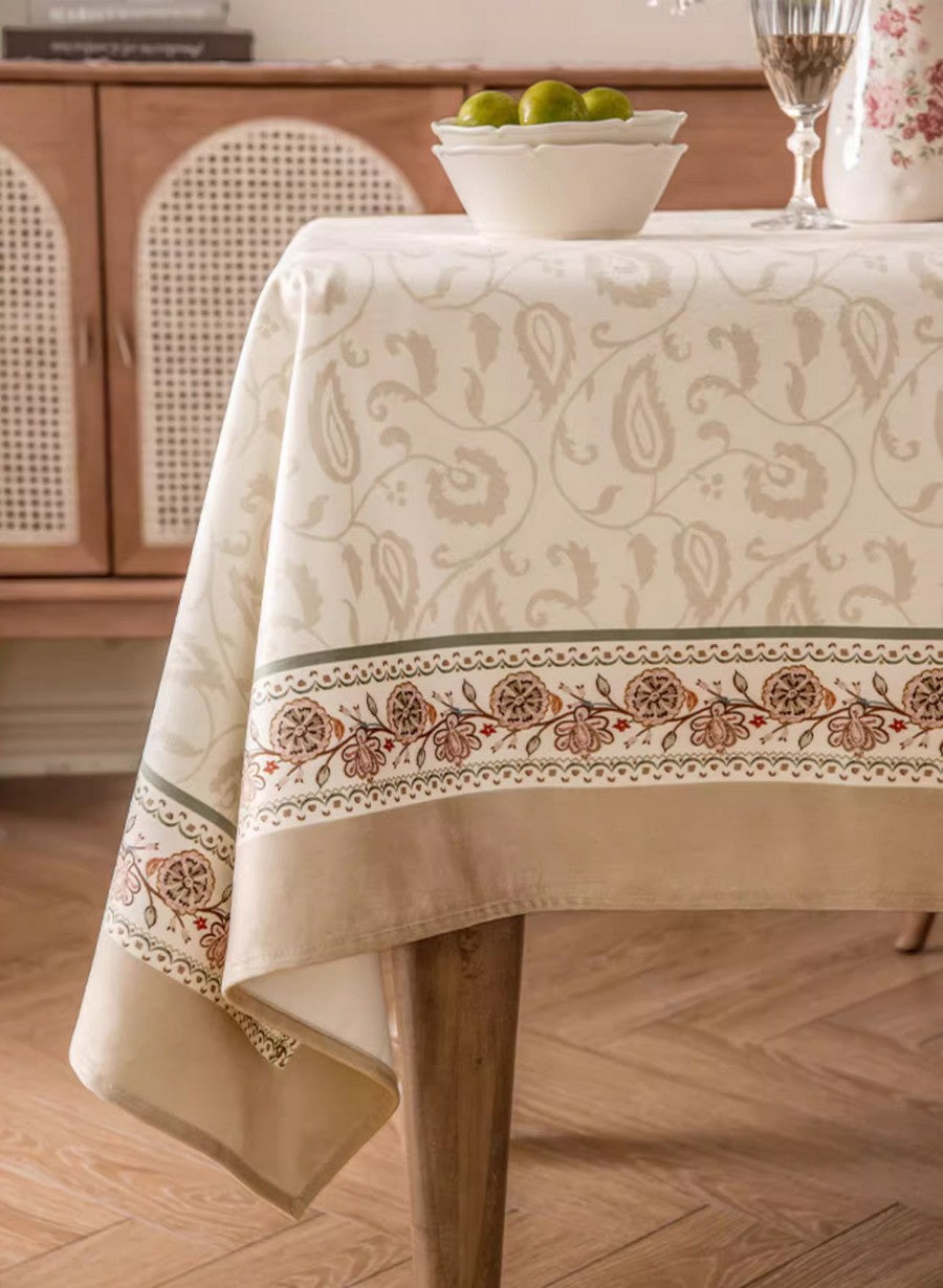 Elegant Floral Tablecloth for Round, Oval & Rectangle Tables - Waterproof Kitchen & Dining Room Table Cover - Perfect for Parties, Holidays & Everyday Use