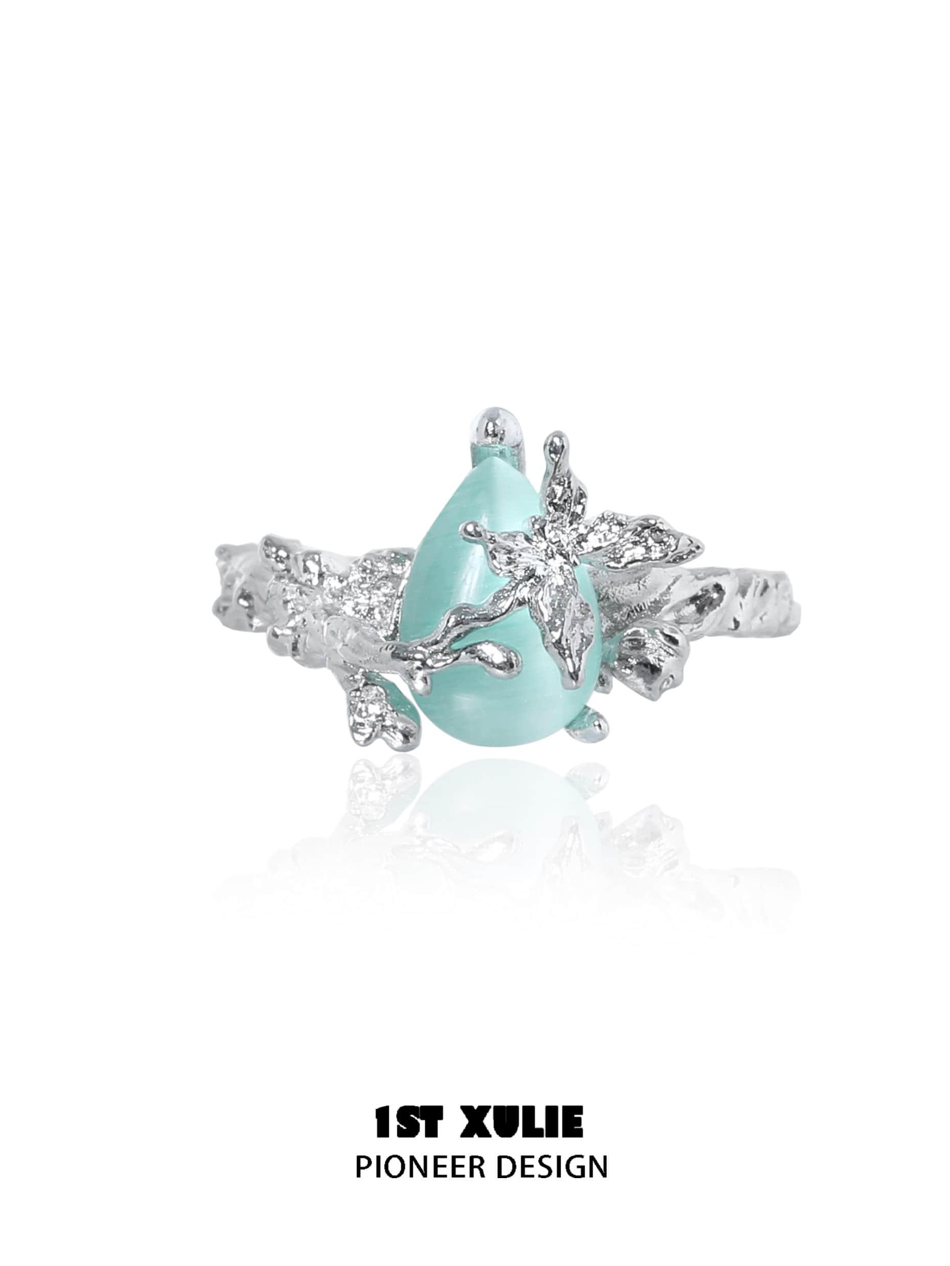 Whiterfly S925 Sterling Silver Cat's Eye Rings for Women - Elegant Adjustable Statement Jewelry Gift for Birthday, Anniversary & Special Occasions