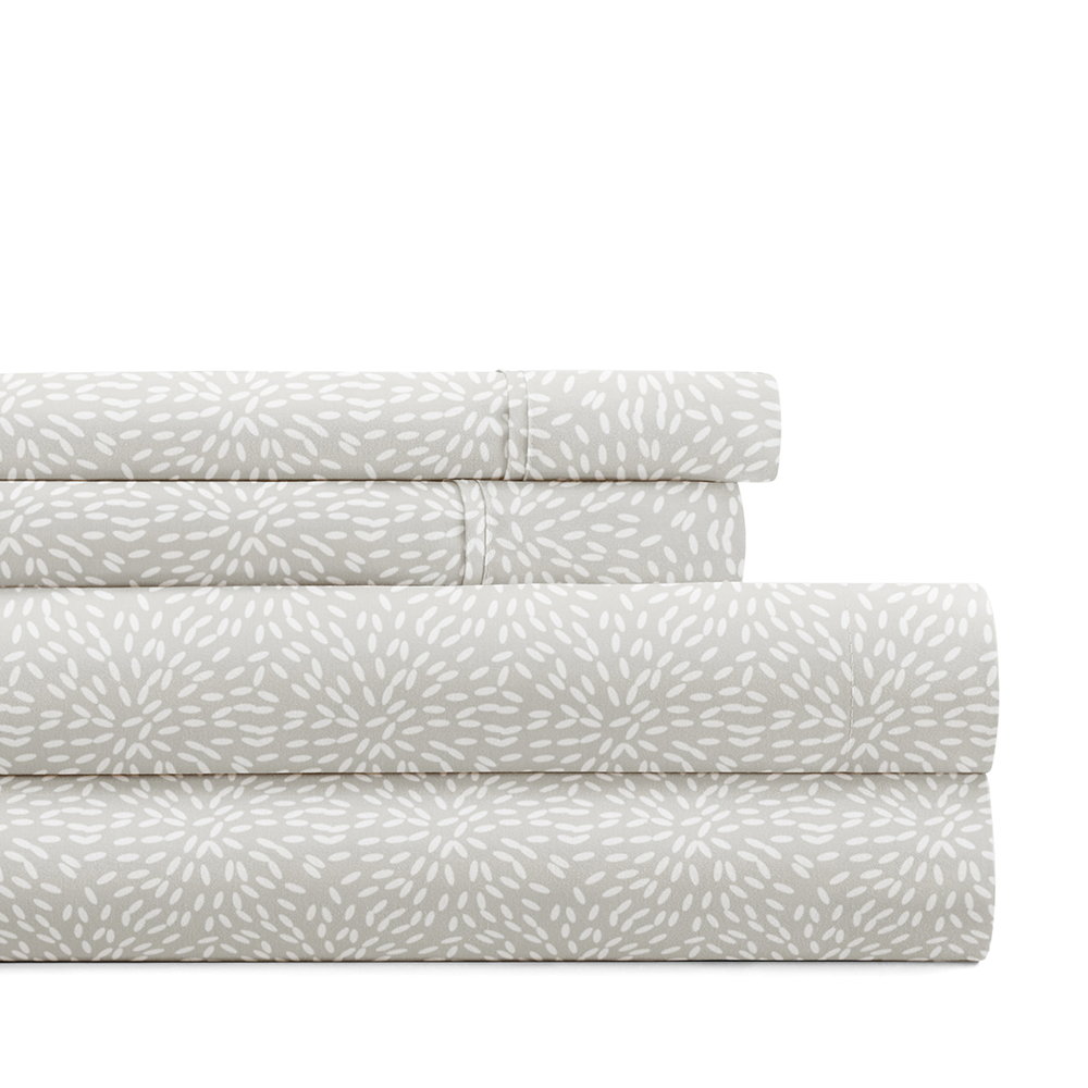 Modern Circles 4-Piece Cotton Sheet Set - Queen Size, Soft Breathable Bedding with Stylish Geometric Pattern - Perfect for Master Bedroom, Guest Room & Dorm Decor