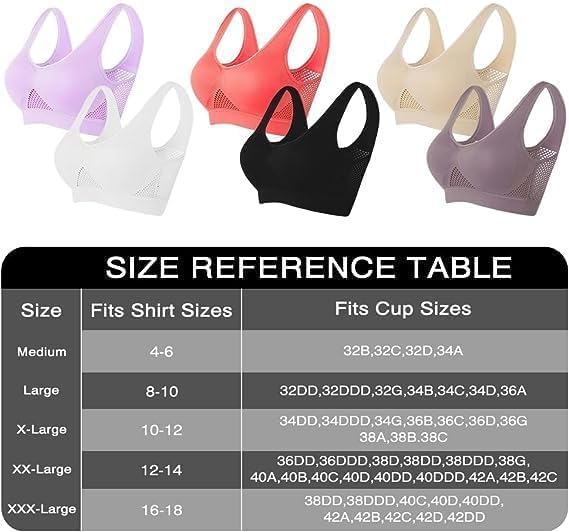 Cool Liftup Air Bras for Women - Breathable Wireless Sports Bra for Gym & Yoga