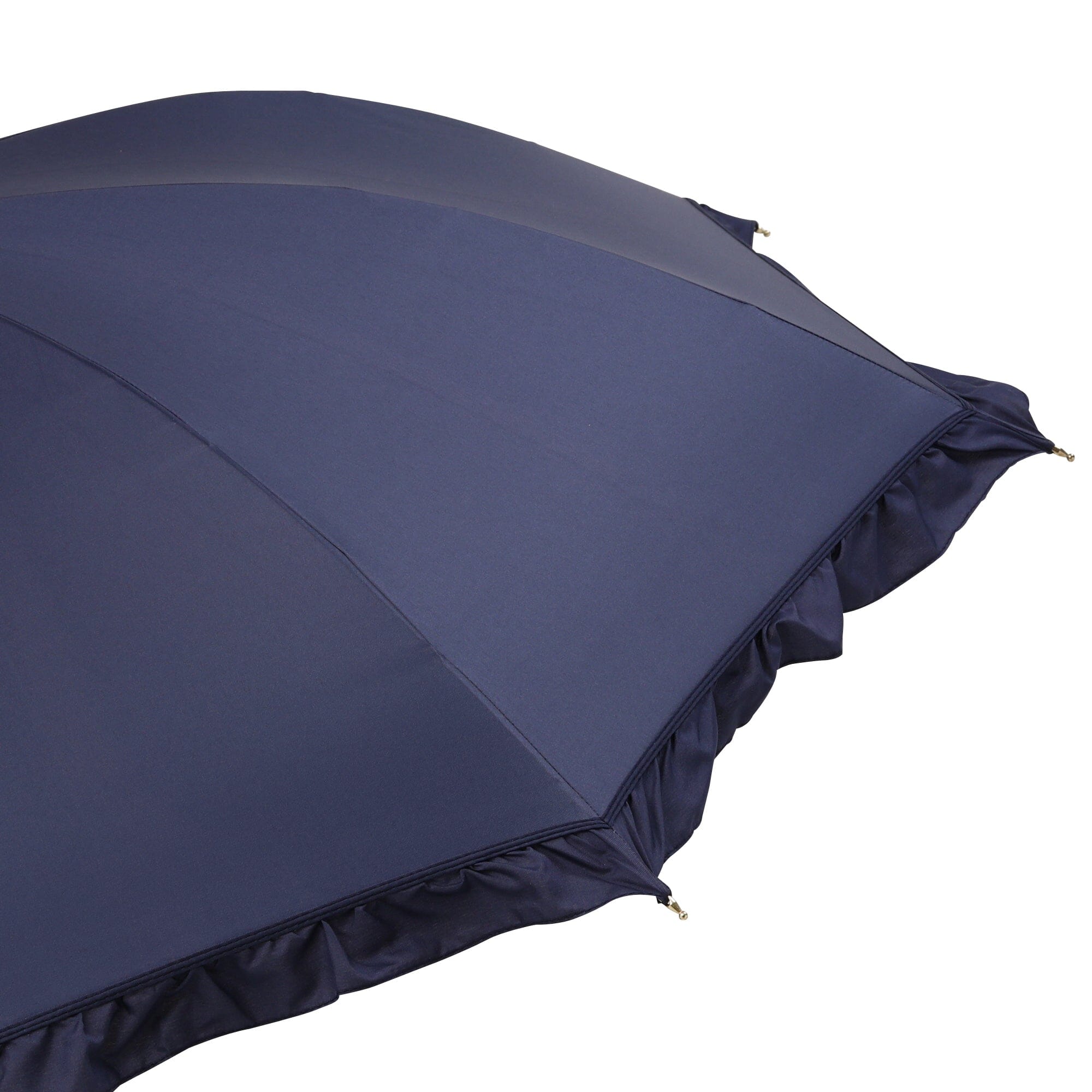 Classic Frill Long Umbrella Navy Blue - Waterproof Windproof Travel Umbrella for Women & Men - Perfect for Rainy Days, Commuting, and Outdoor Activities