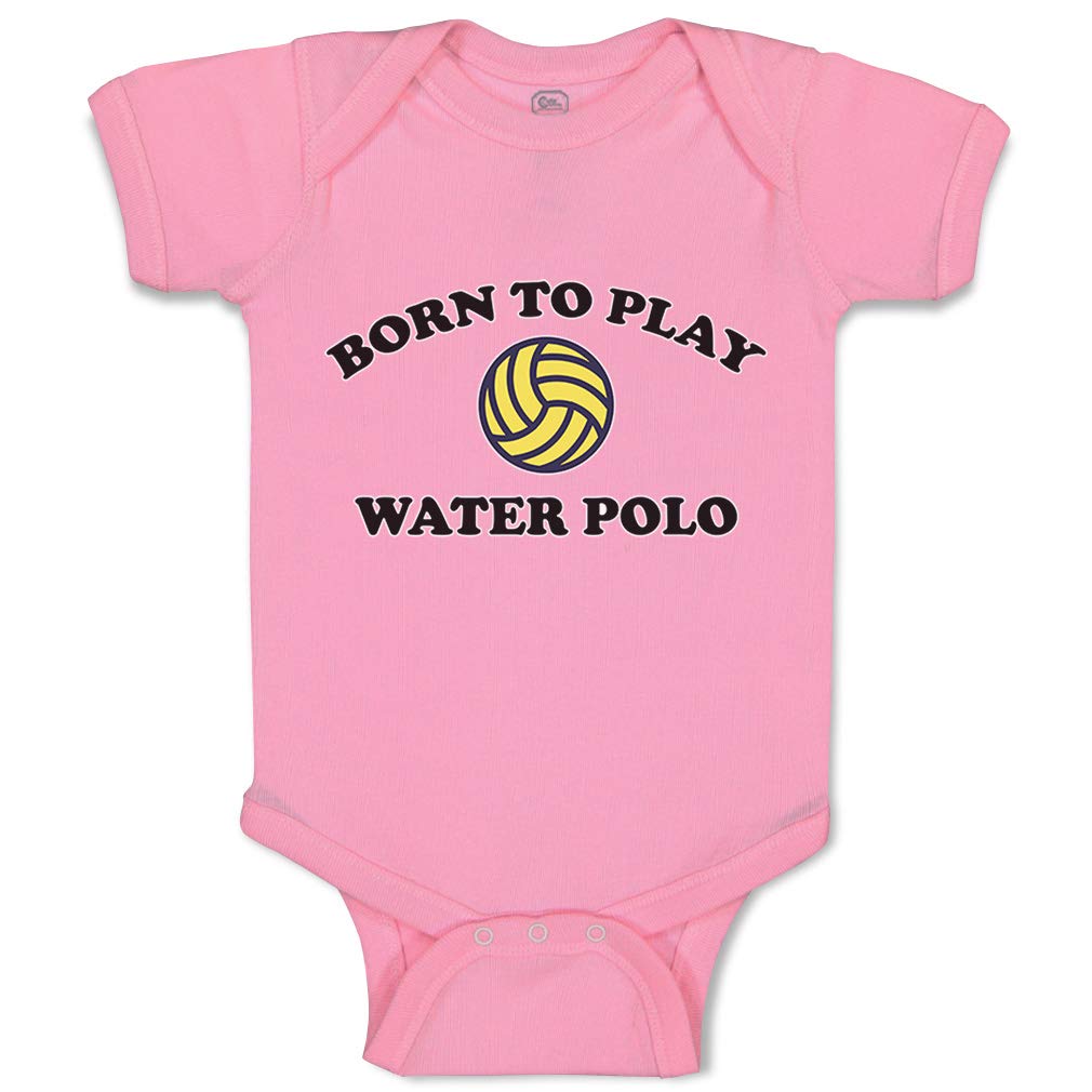 Adorable Baby Bodysuit - Born to Play Water Polo | Soft Cotton Onesie for Newborn Boys & Girls | Funny Pink Design | Perfect for Playtime, Photo Shoots & Gifts