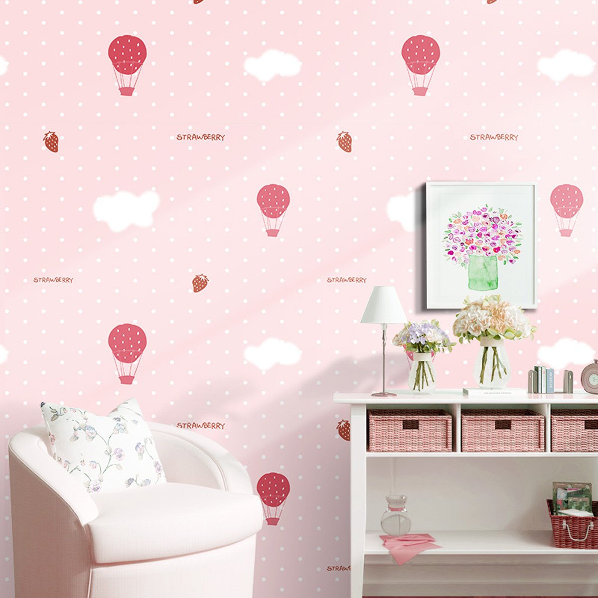 GLOW4U Pink Polka Dot Self-Adhesive Vinyl Contact Paper - 24