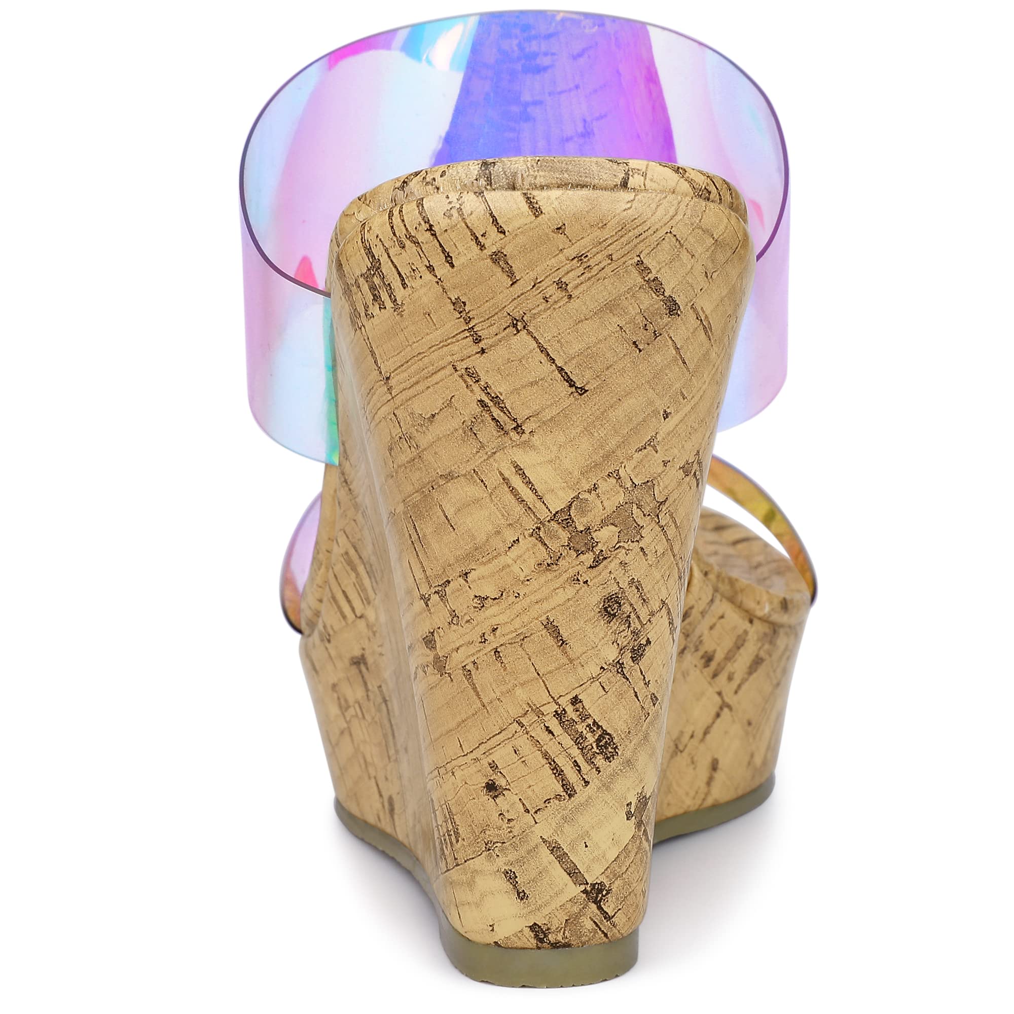Allegra K Women's Clear Platform Wedge Heel Sandals with Transparent Straps - Comfortable Summer Fashion Shoes for Beach, Party & Casual Outfits