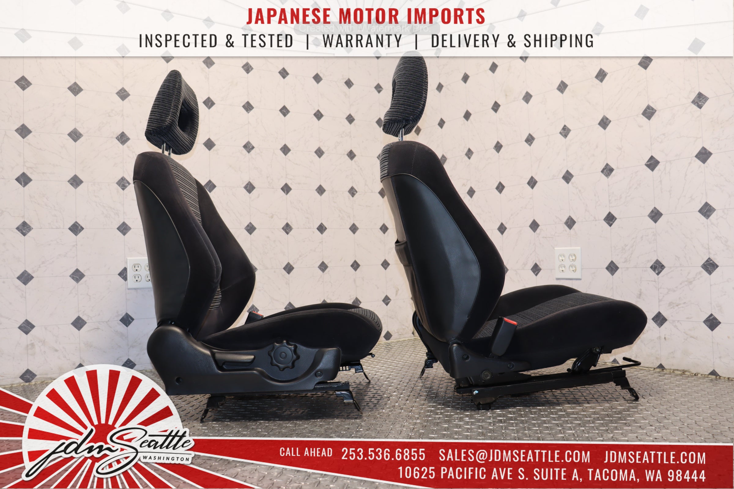 1993-2001 Honda Acura Integra DB6 OEM Front & Rear Cloth Seat Set - Perfect Replacement for Classic Car Restoration & Interior Upgrade
