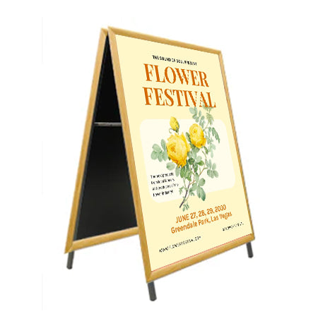 22x34 Wooden A-Frame Sign Holder with 1 1/4