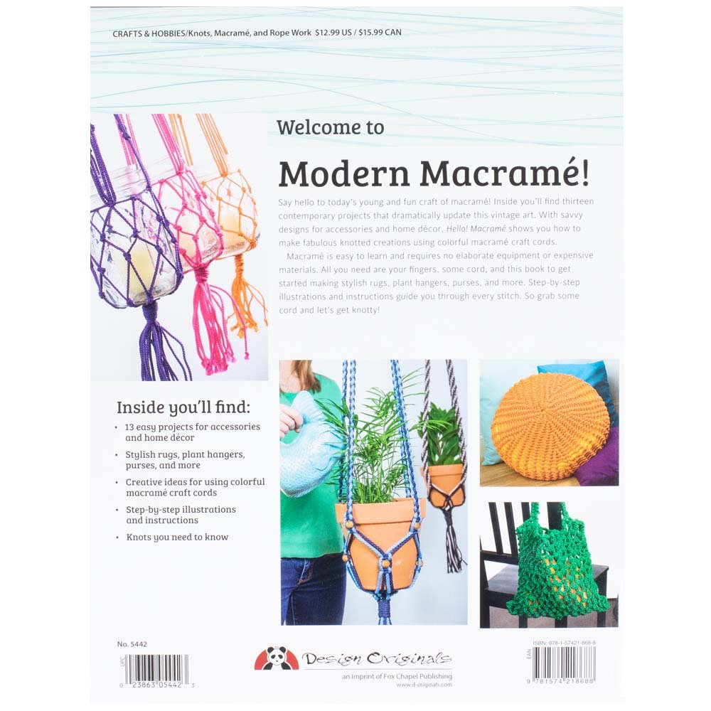 Hello Macrame Crafting Book - DIY Knotting Patterns for Boho Home Decor, Wall Hangings & Plant Hangers | Perfect for Beginners & Home Decoration Projects