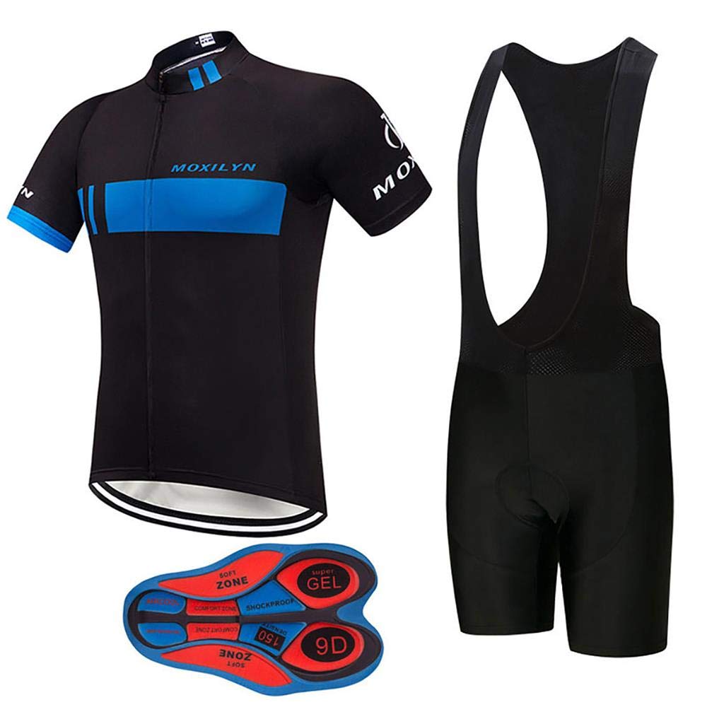 Men's Cycling Jersey & Bib Shorts Set - Quick-Dry, Full-Zip Road Bike Clothing Kit for Training & Racing | Perfect for Outdoor Cycling & Mountain Biking