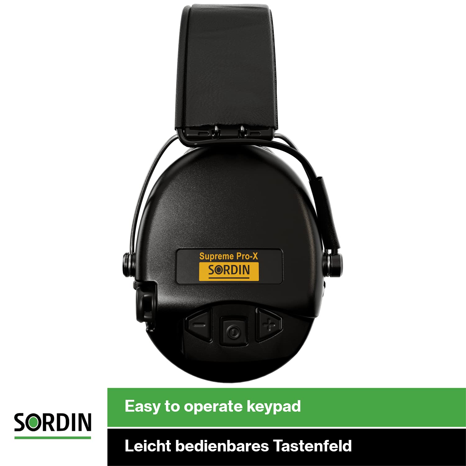 Sordin Supreme Pro-X Electronic Ear Muffs for Hunting & Shooting - Active Noise Reduction, Leather Headband & Gel Cushions - Perfect for Range Shooting, Hunting & Outdoor Sports