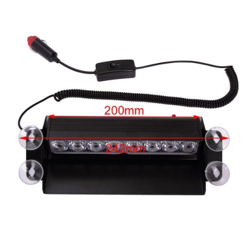 8 LED Amber Emergency Strobe Light Bar for Car, Boat, Truck Dashboard & Visor - Waterproof Vehicle Safety Warning Lights for Roadside Emergencies, Off-Road Adventures & Night Driving