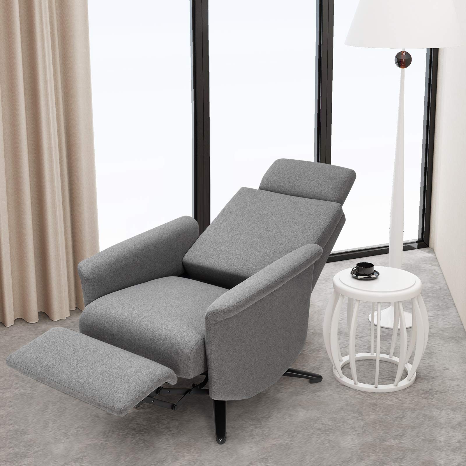 Giantex Recliner Chair with Vibration Massage - 360° Swivel Reclining Sofa Chair with Adjustable Headrest & Footrest, Ergonomic Design with Side Pocket & Remote Control - Perfect for Living Room, Home Theater, Office & Gaming Setup