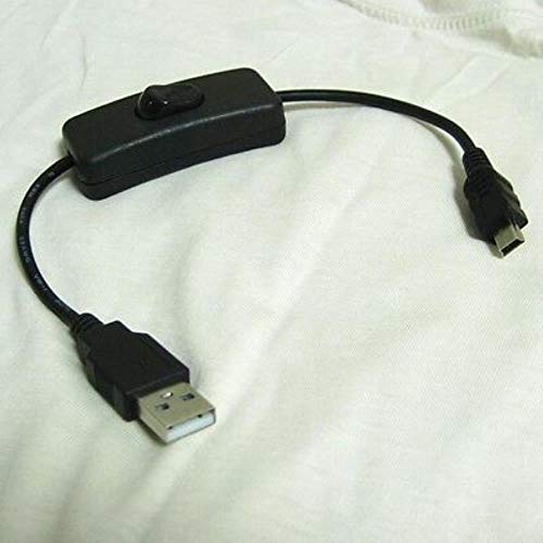 USB A to Mini B Charging Cable with On/Off Switch - 6ft Power Extension Cord for Cameras, Printers & External Hard Drives | Fast Charging & Data Sync