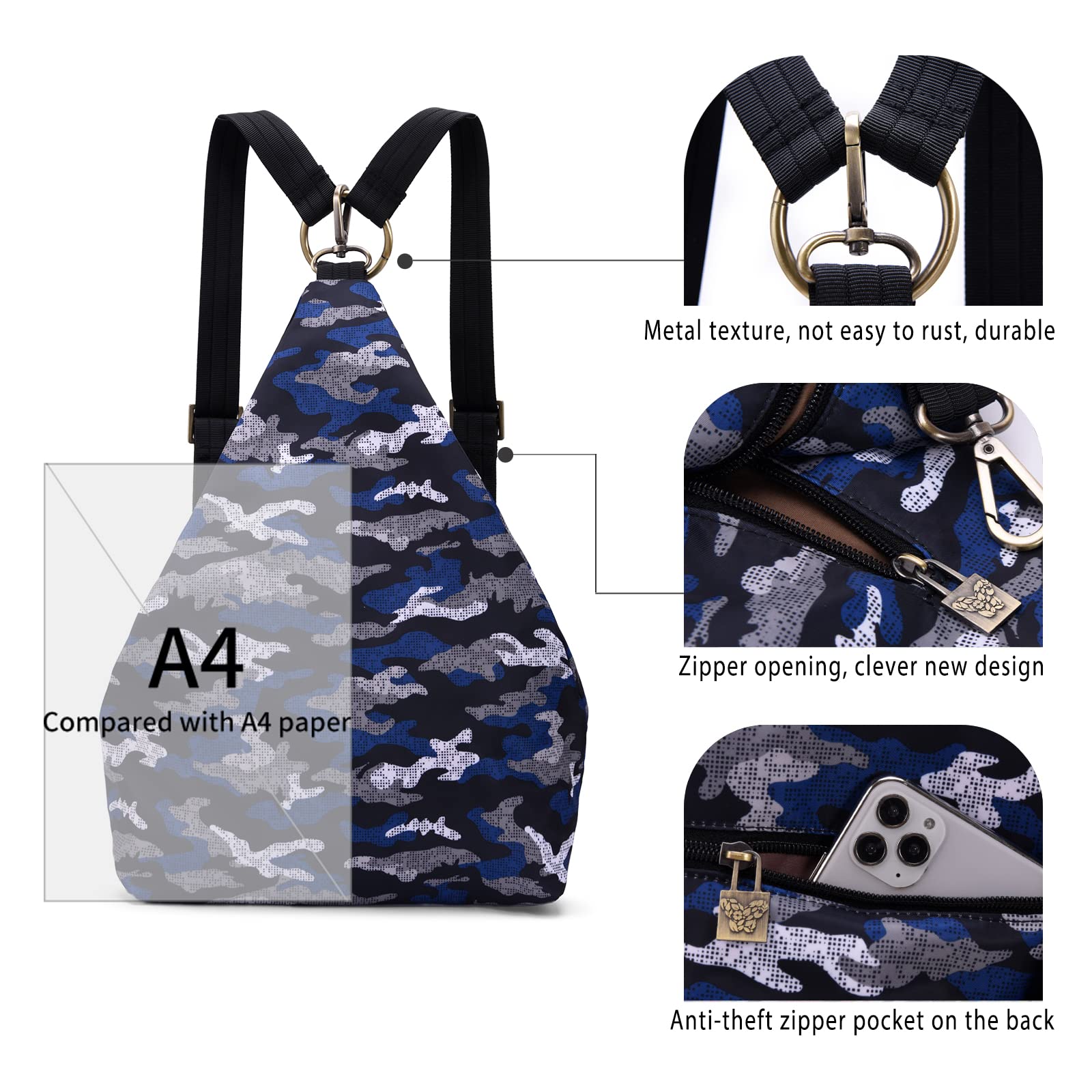 Black Butterfly Premium Women's Backpack - Bohemian Style Fashion Casual Daypack, Small Purse Backpack (34-Blue) for Work, Travel & College Campus Use