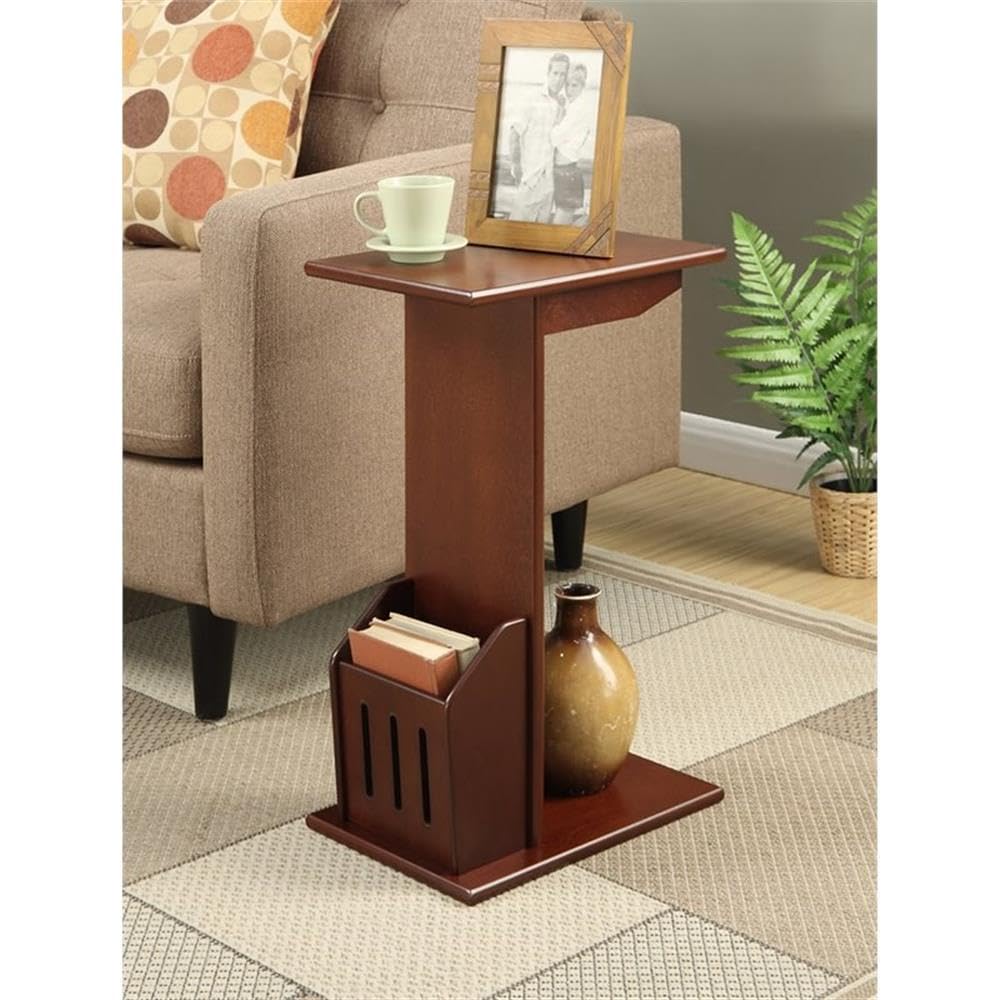 Home Square End Table Set of 2 - Espresso Mahogany Wood Finish Side Tables for Living Room, Bedroom & Office Furniture