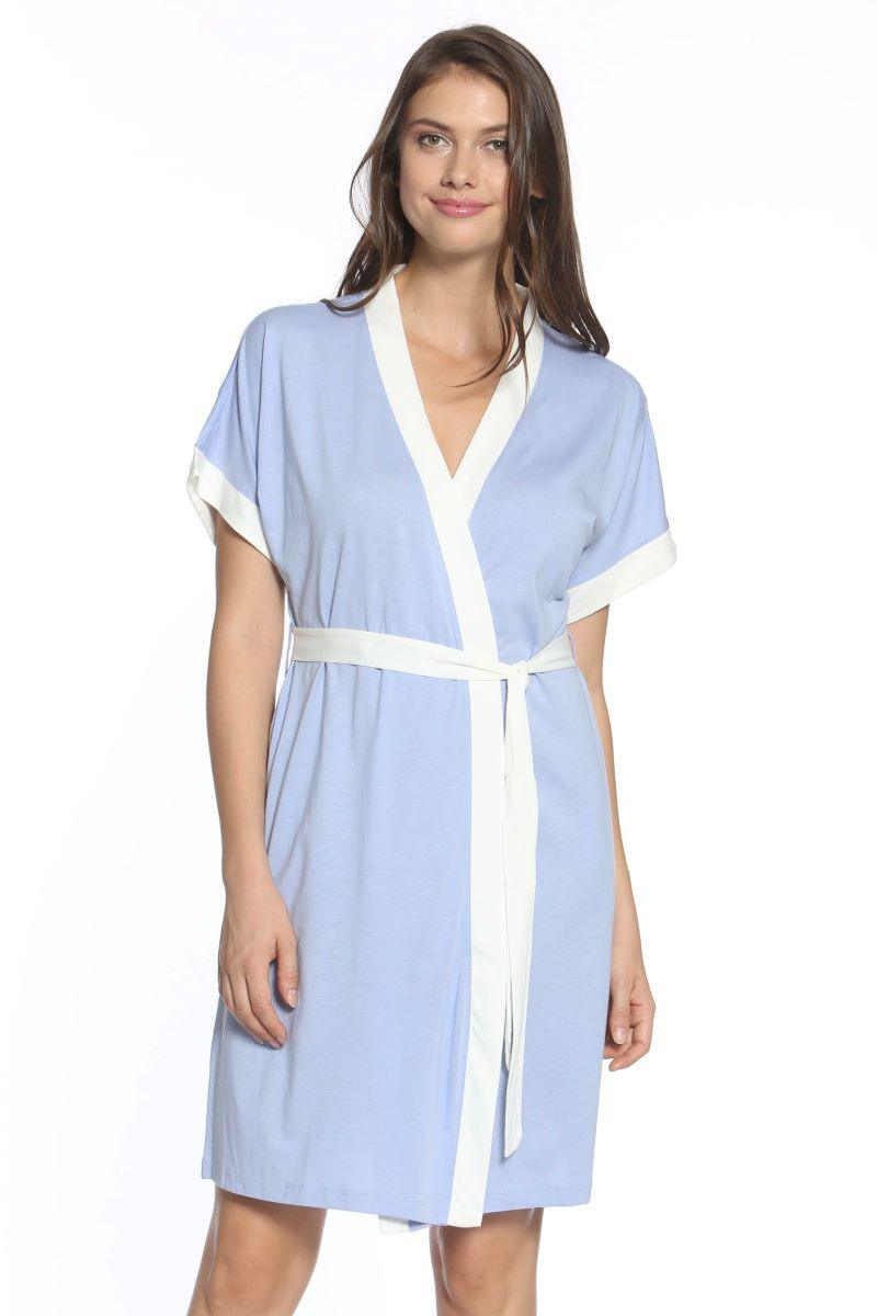 Elegant Madeleine Short Sleeve Robe - Soft & Comfortable Women's Loungewear for Home, Spa & Relaxation