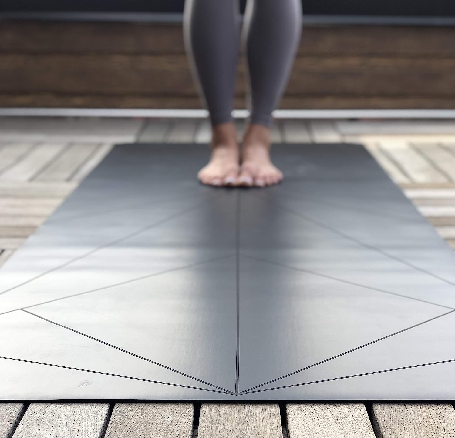Premium Yoga Mat with Alignment Markers - Non-Slip, Sweat Absorbing Workout Mat for Home & Studio - Extra Large 28