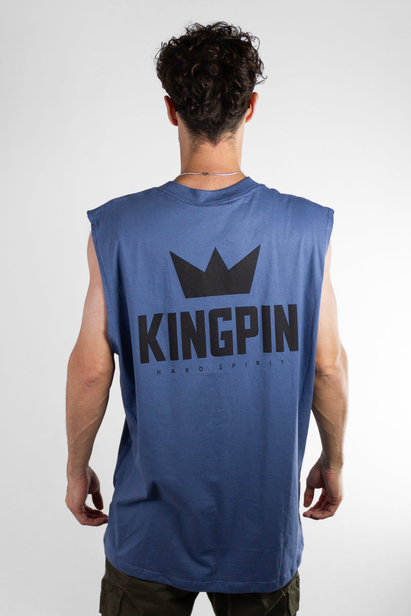 Kingpin Men's Muscle Fit T-Shirt - King Ollie KP Blue Size 8C | Comfortable & Stylish for Gym, Workout & Casual Wear