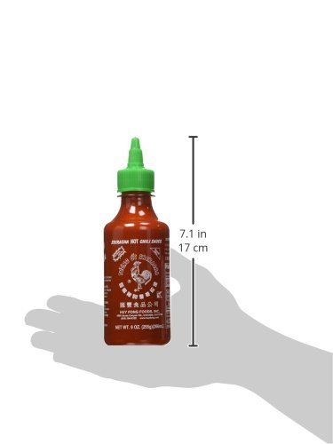 Huy Fong Sriracha Hot Chili Sauce - 9oz Bottle (Pack of 6) | Spicy Asian Chili Garlic Sauce for Cooking, Pho, Ramen, Burgers & More
