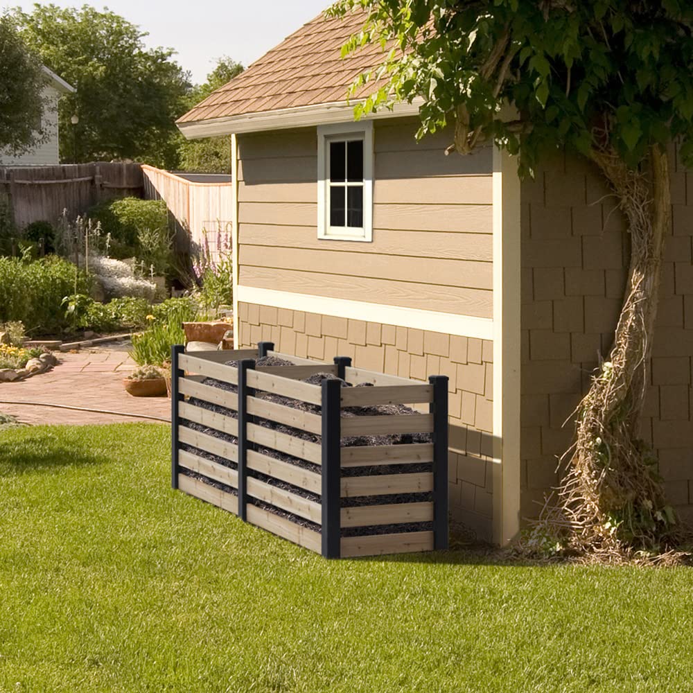 2 ft. x 4 ft. Cedar Compost Bin Expansion Kit - Outdoor Essentials Haven for Organic Waste Recycling | Perfect for Backyard Gardening, Sustainable Composting & Eco-Friendly Landscaping