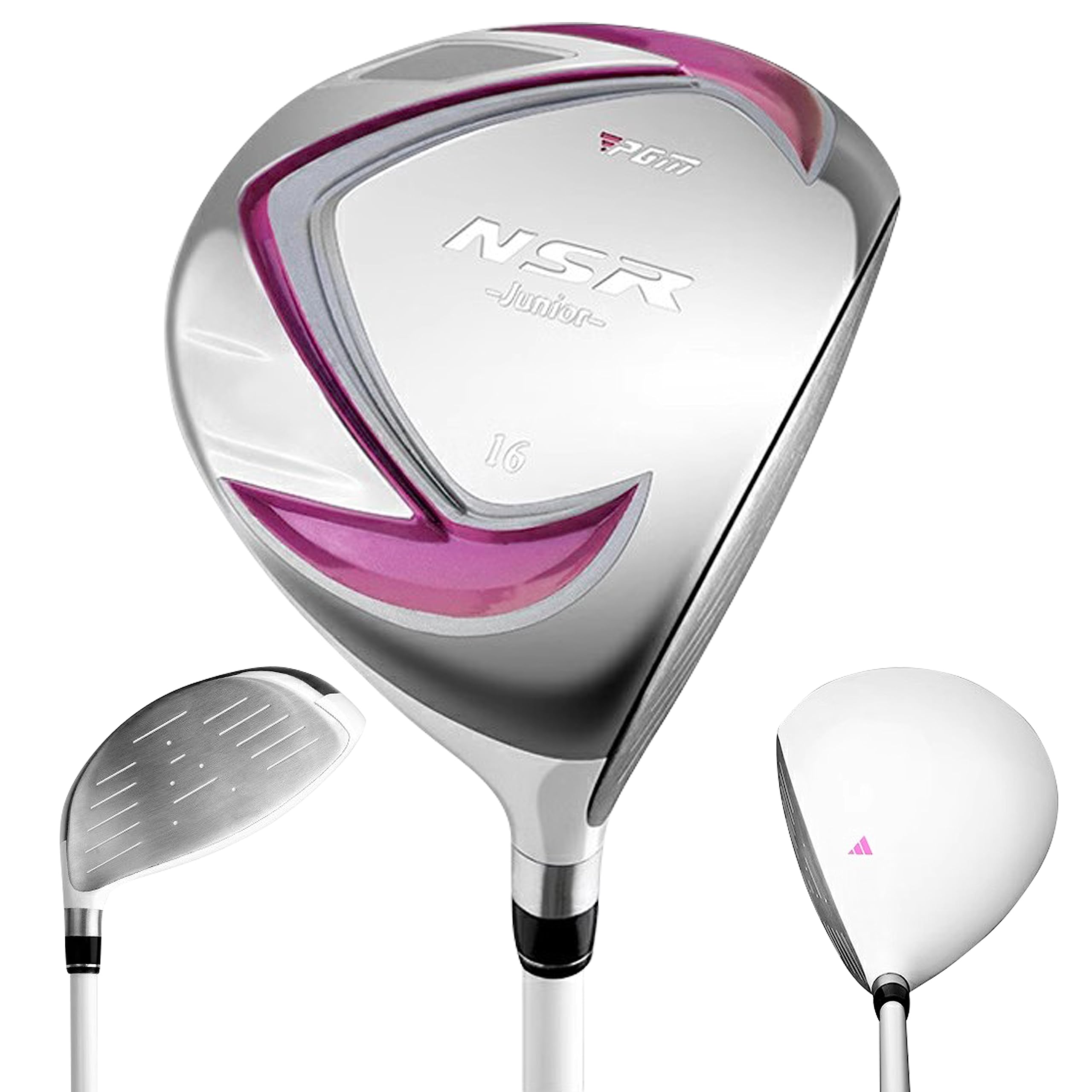 PGM Junior Golf Club Set for Kids - Right Handed 6-Piece Youth Golf Clubs with Driver, Hybrid, 7 & 9 Irons, Wedge, Putter & Stand Bag (Includes 2 Headcovers) - Perfect for Junior Golfers & Beginners Learning Golf at Driving Range or Course