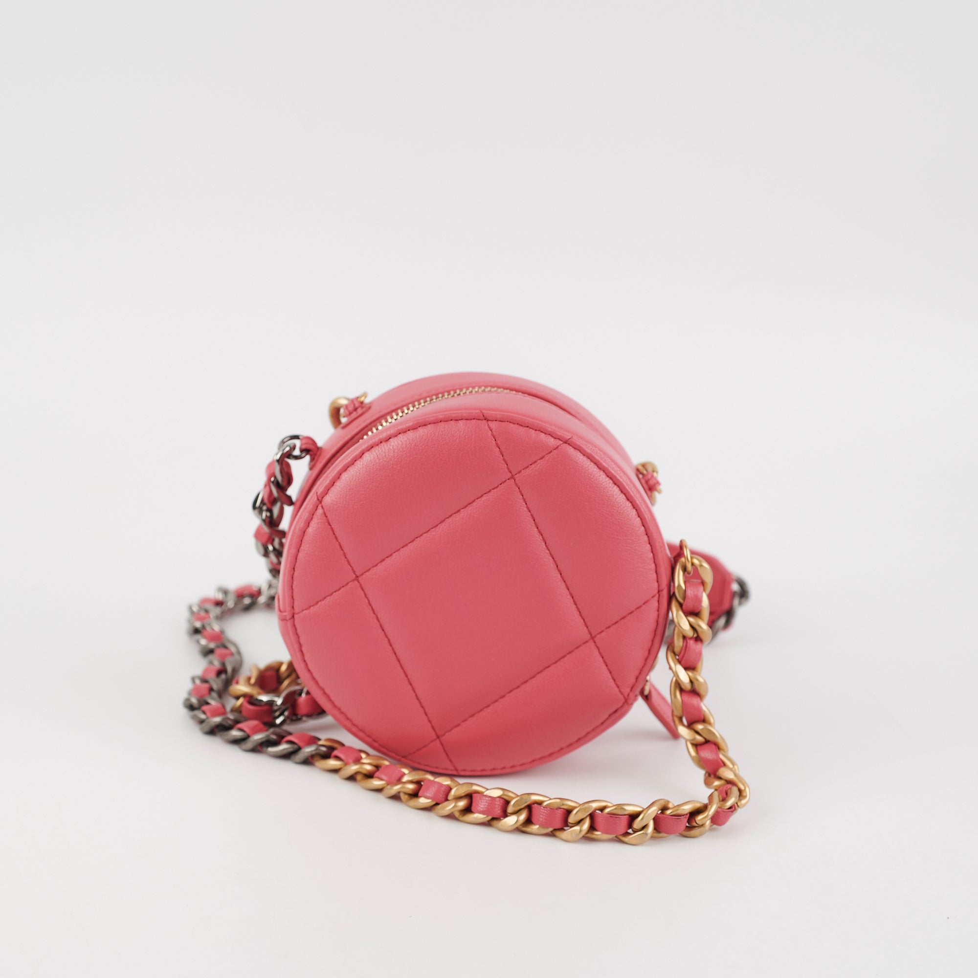 Chanel 19 Lambskin Leather Round Shoulder Bag in Pink | Luxury Designer Handbag for Women | Perfect for Date Night, Parties & Everyday Use