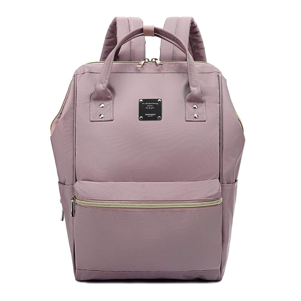 Bebamour 15.6 Inch Waterproof Laptop Backpack for Women & Men - Lightweight Travel Rucksack with USB Charging Port, College Business Backpack - Perfect for Commuting, Work, School & Airplane Travel (Pink)