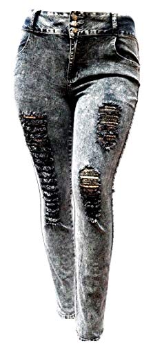 Jack David Y1672r Ripped Acid Wash Black