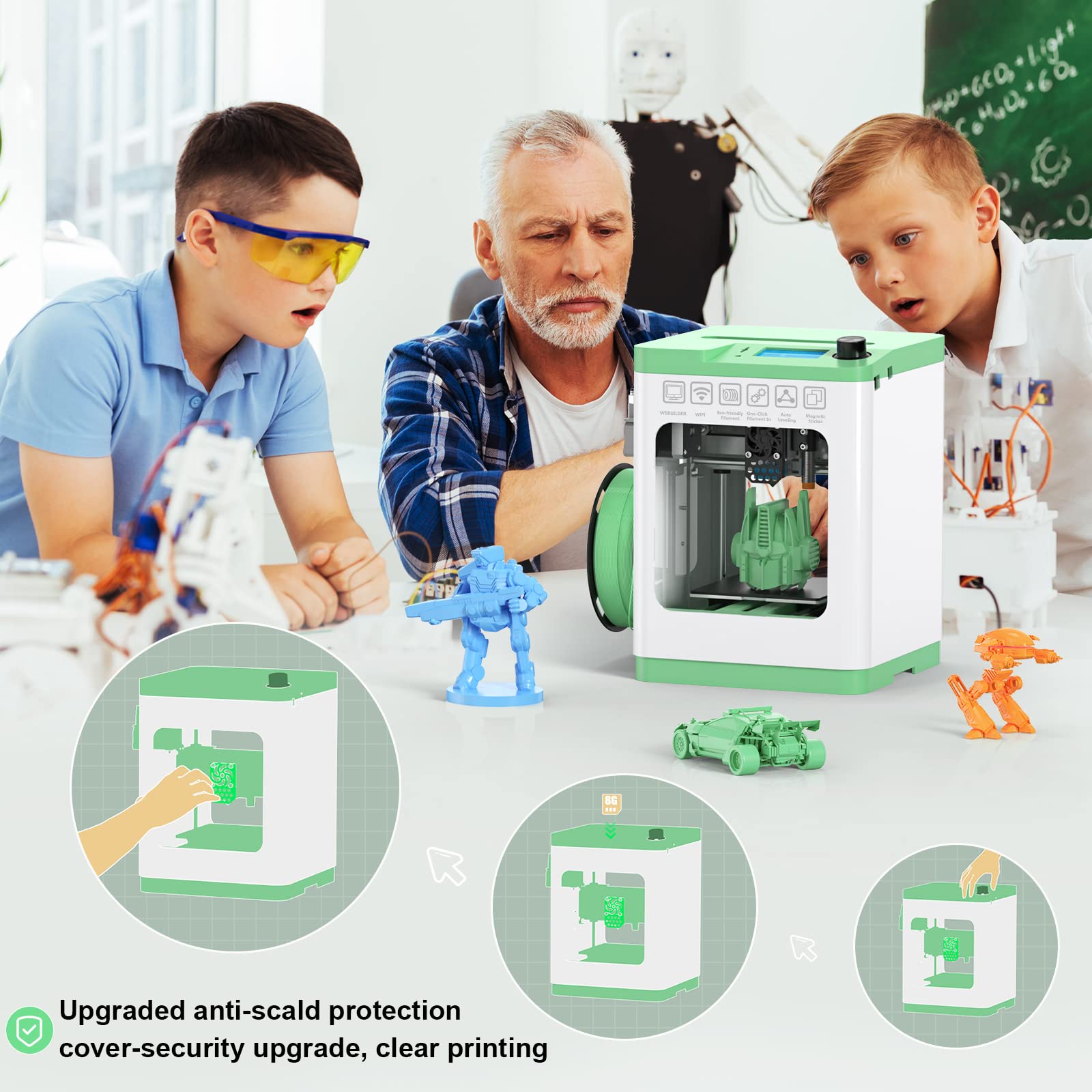 Tina2S WiFi 3D Printer with Cloud Printing - Fully Assembled Mini 3D Printer for Beginners & Kids - Auto Leveling, High Precision, Smart Control & Heated Spring Steel Build Plate - Perfect for Home, School & DIY Projects