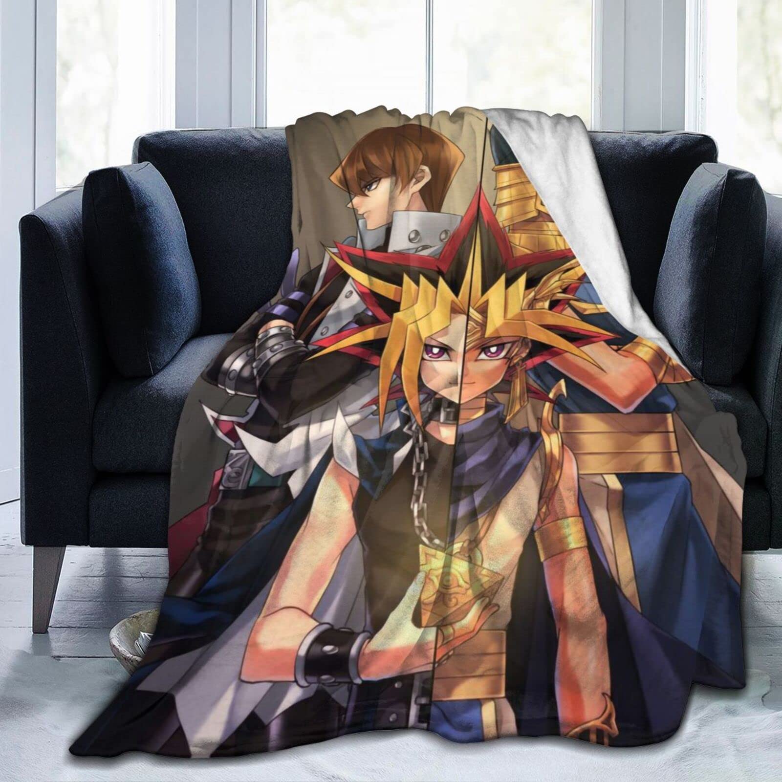 Yu-Gi-Oh! Ultra Soft Plush Throw Blanket - Fuzzy Warm Comfy Blanket for Couch, Bed, Sofa & Chair - Perfect for Fall & Winter Cozy Nights, Anime Gaming Room Decor