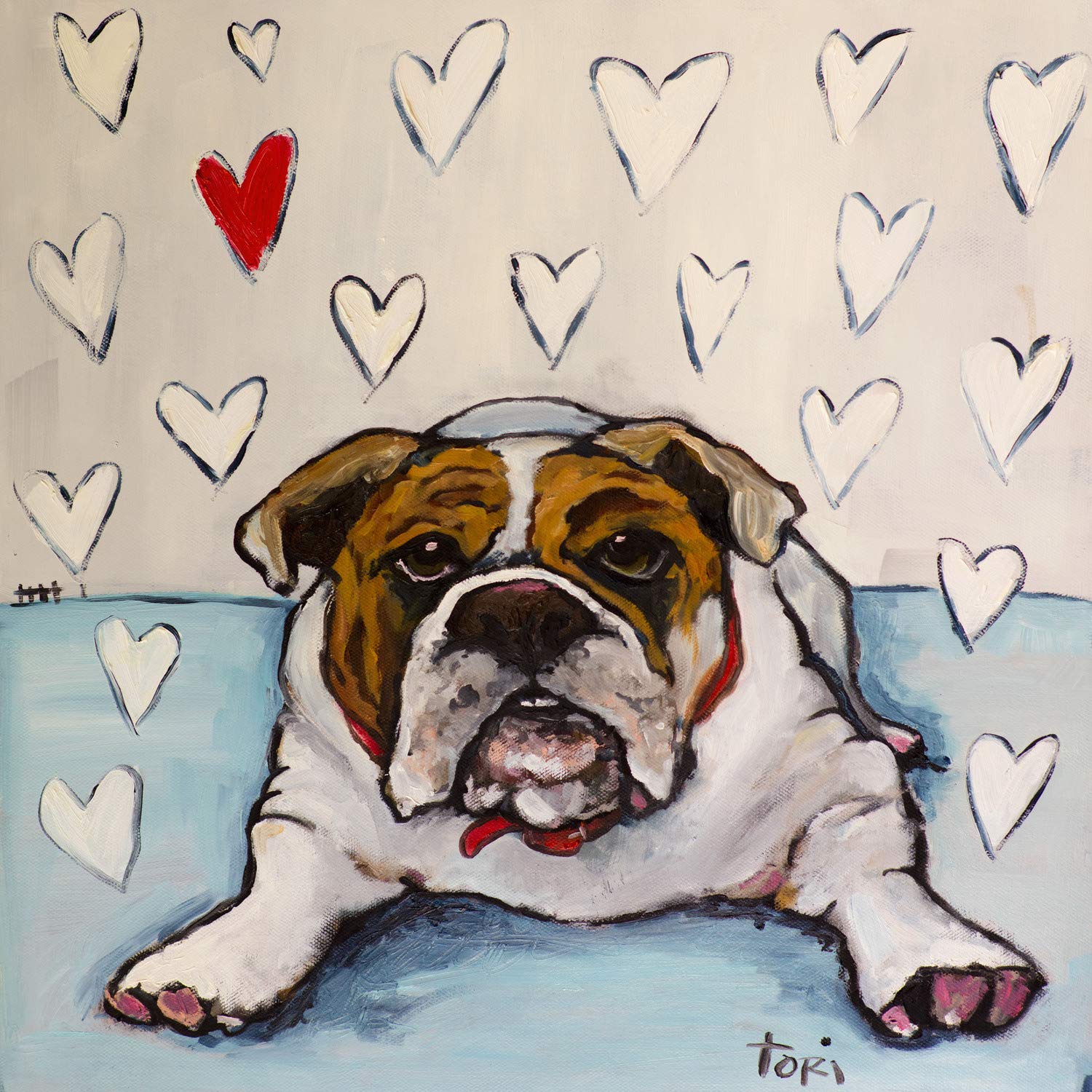 Marmont Hill Piece of My Heart Painting Print on Wrapped Canvas 32x32 - Modern Wall Art for Living Room, Bedroom & Office Decor
