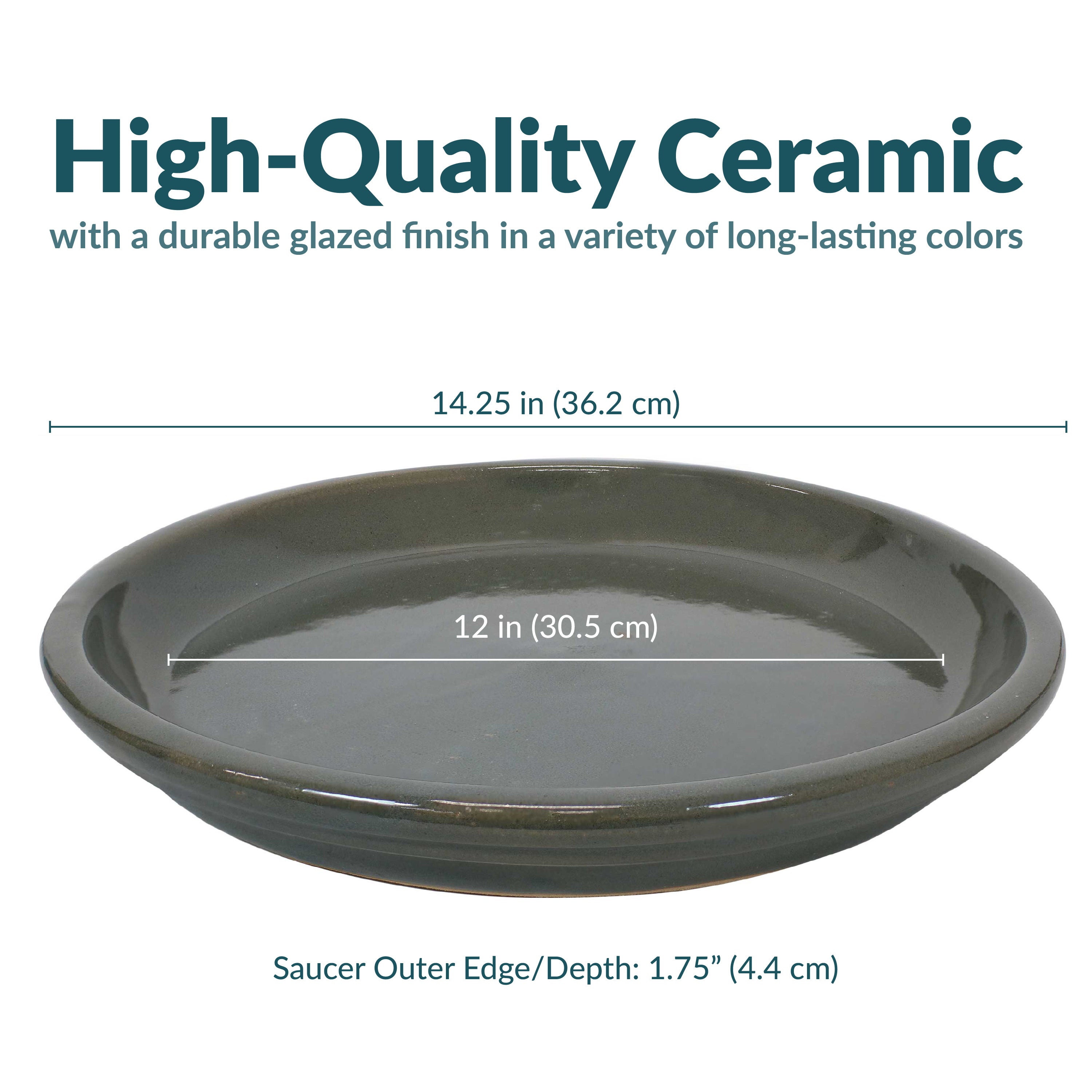 Sunnydaze 4-Pack Glazed Ceramic Plant Saucers for Indoor & Outdoor Potted Plants – Perfect for Home, Garden, and Patio Decor