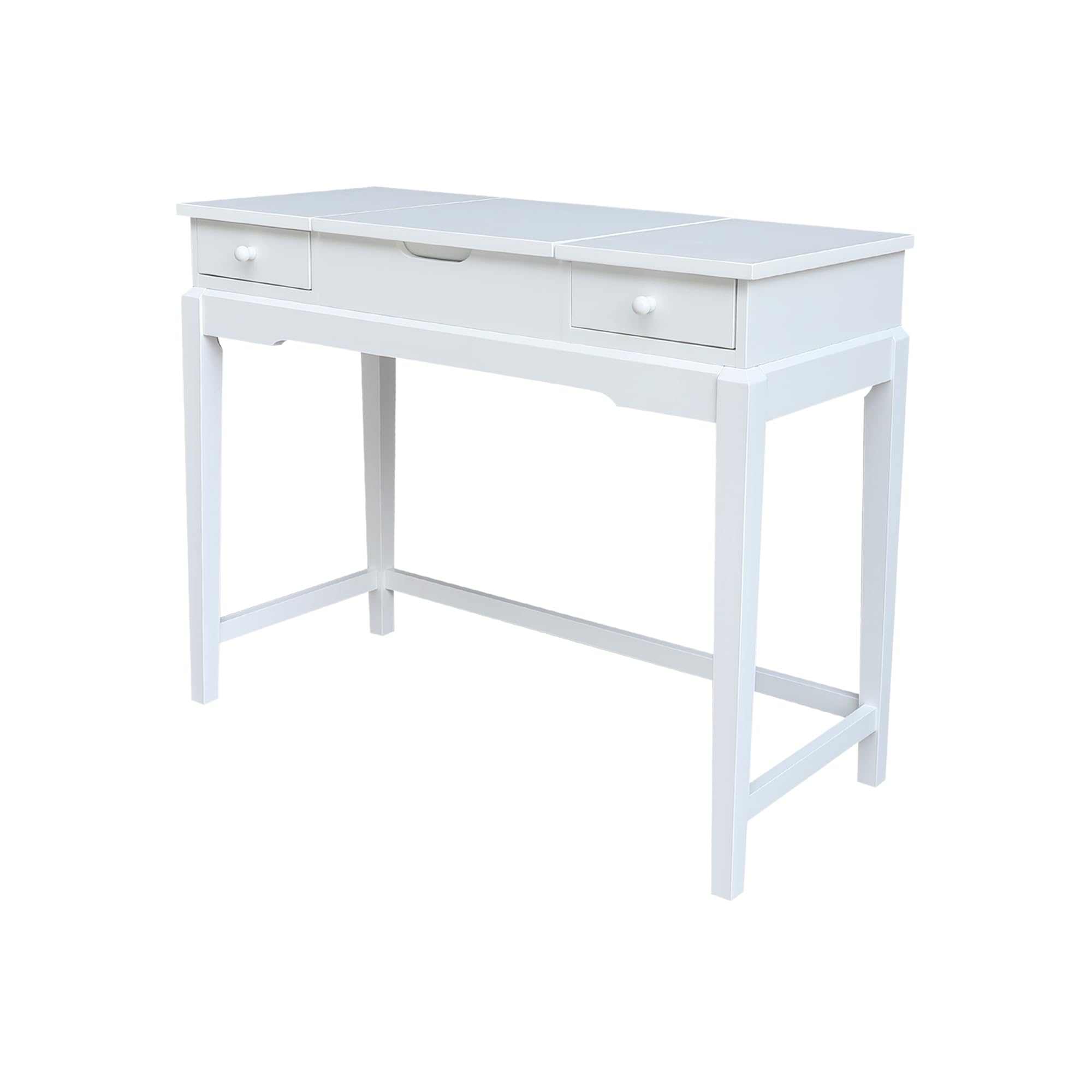 IC International Concepts Vanity Table with Vanity Bench - Snow White | Elegant Dressing Table Set with Stool for Bedroom, Makeup & Beauty Station | Perfect for Home Decor, Bridal Suite & Boudoir Organization