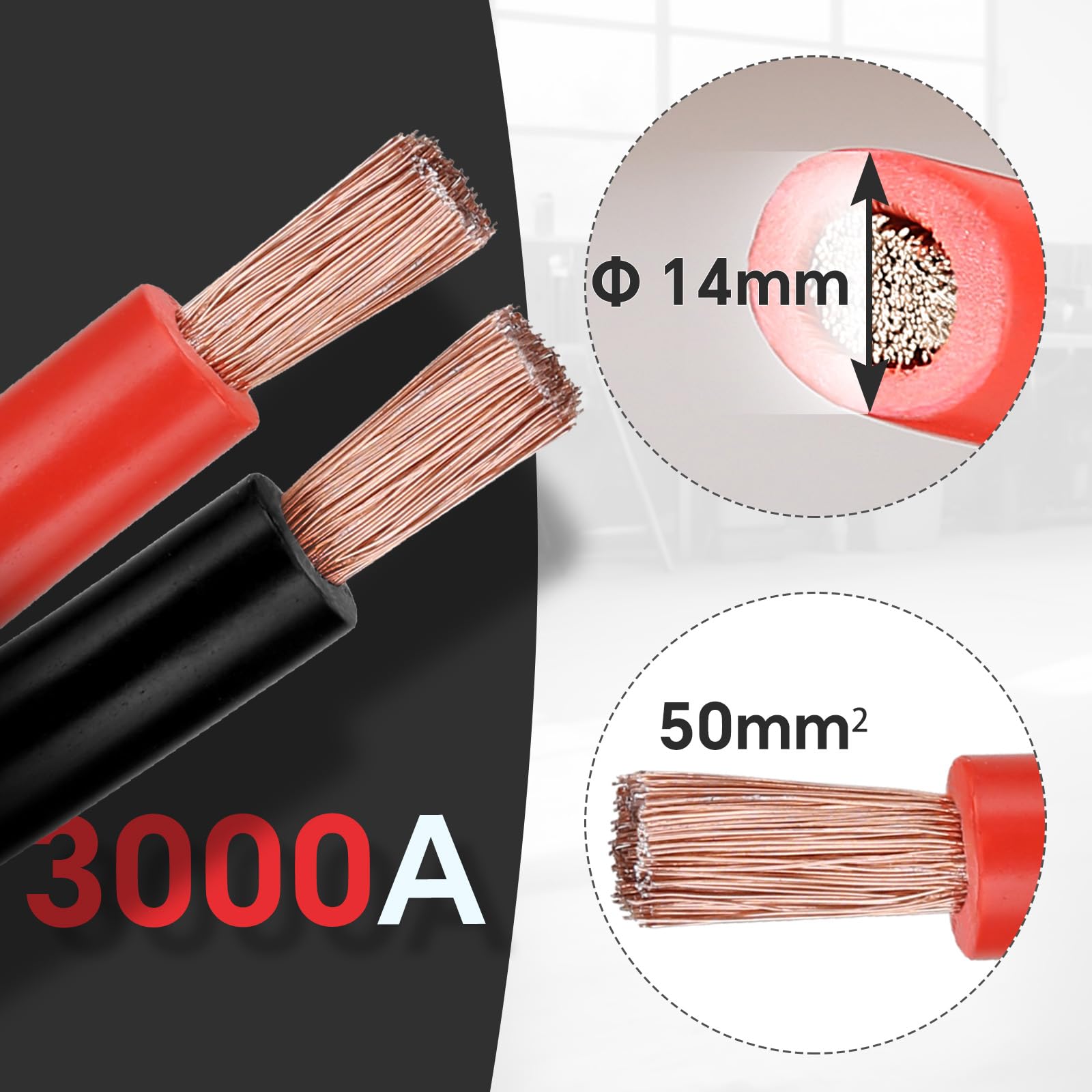 Voilamart 1 Gauge 20Ft 3000AMP Heavy Duty Jumper Cables with Carry Bag - Commercial Grade Booster Cables for Car, Truck, SUV Battery Jump Start - Perfect for Emergency Roadside Assistance and Vehicle Maintenance