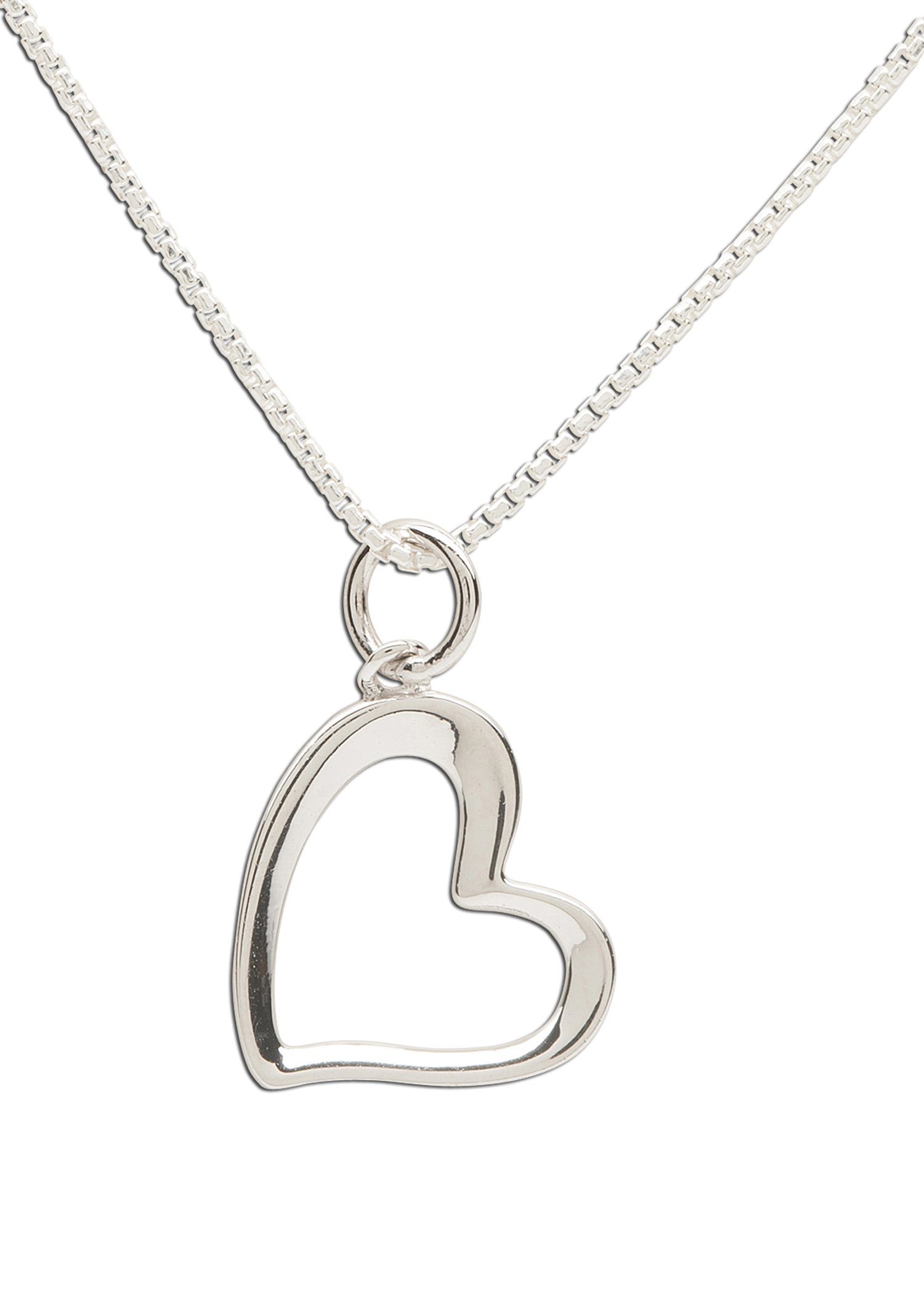 Girl's Sterling Silver Necklace with Open Heart Charm - Elegant Jewelry Gift for Kids & Teens - Perfect for Birthdays, Christmas & Special Occasions