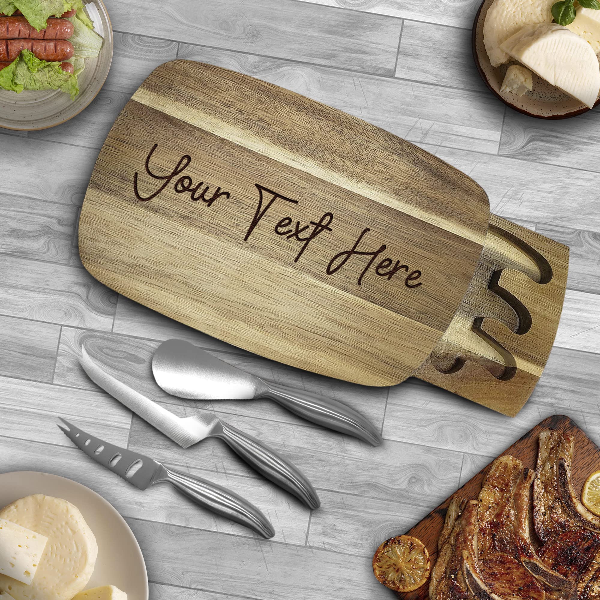 Personalized Wooden Cheese Board for Couples - Custom Engraved Charcuterie Serving Platter - Unique Wedding & Anniversary Gift - Perfect for Romantic Dinners, Housewarming Parties & Kitchen Decor