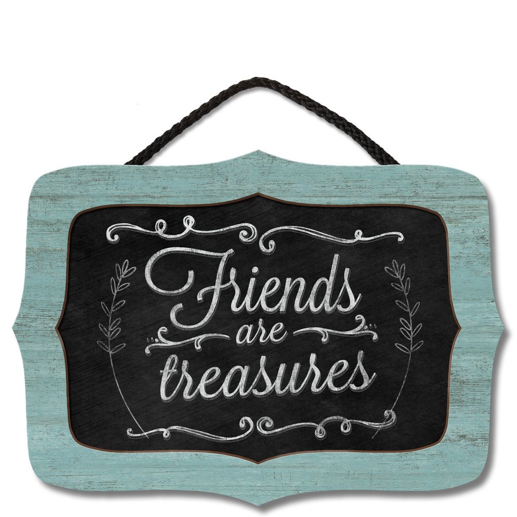 Chalk it Up Wood Sign - 'Friends Are Treasures' Small Plaque - Perfect for Home Decor, Gifts & Farmhouse Style