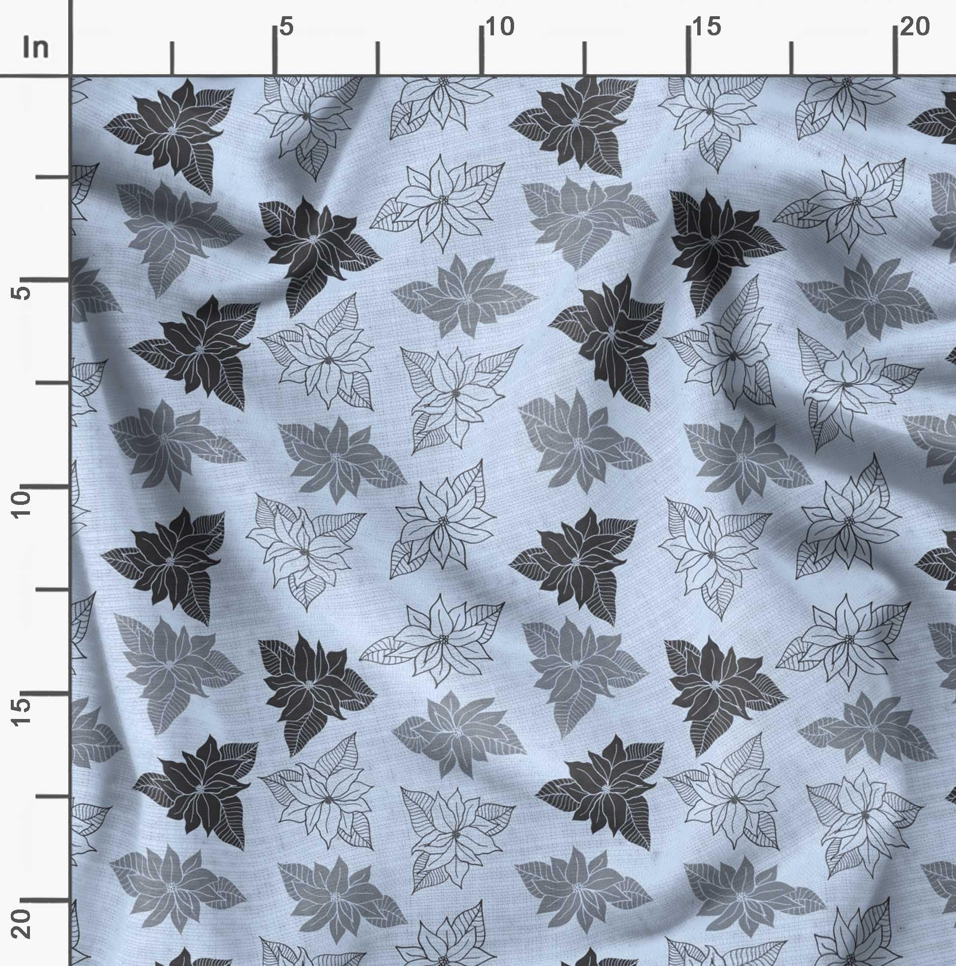 Soimoi Moss Georgette Blue Fabric by The Yard - 42 Inch Wide Floral Printed Fabric for Dresses, Scarves & Home Decor | Exotic Elegant Arbatax Lily Pattern Fashion & Upholstery Material