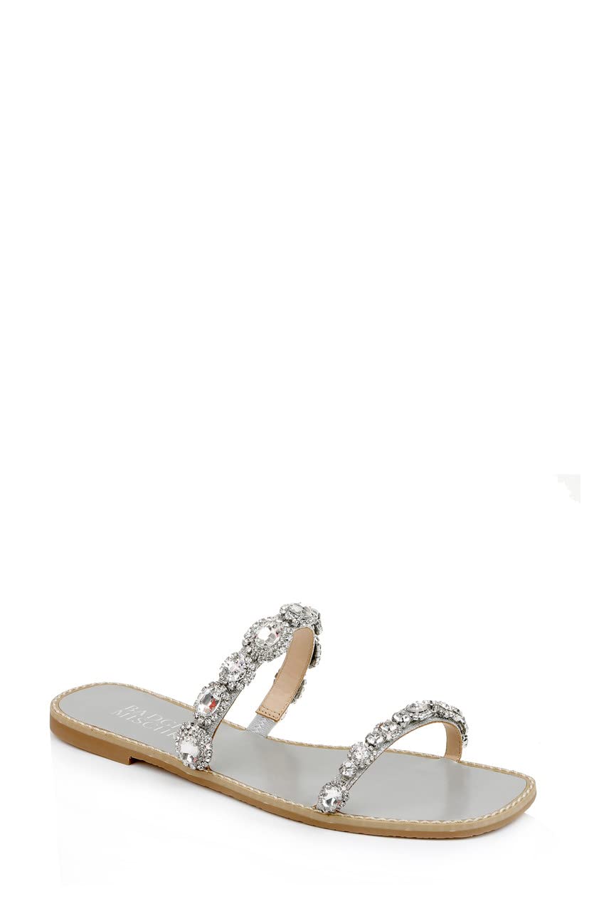 Badgley Mischka Women's Reed Flat Sandal - Comfortable Summer Dress Sandals for Women | Perfect for Beach, Wedding & Casual Outings