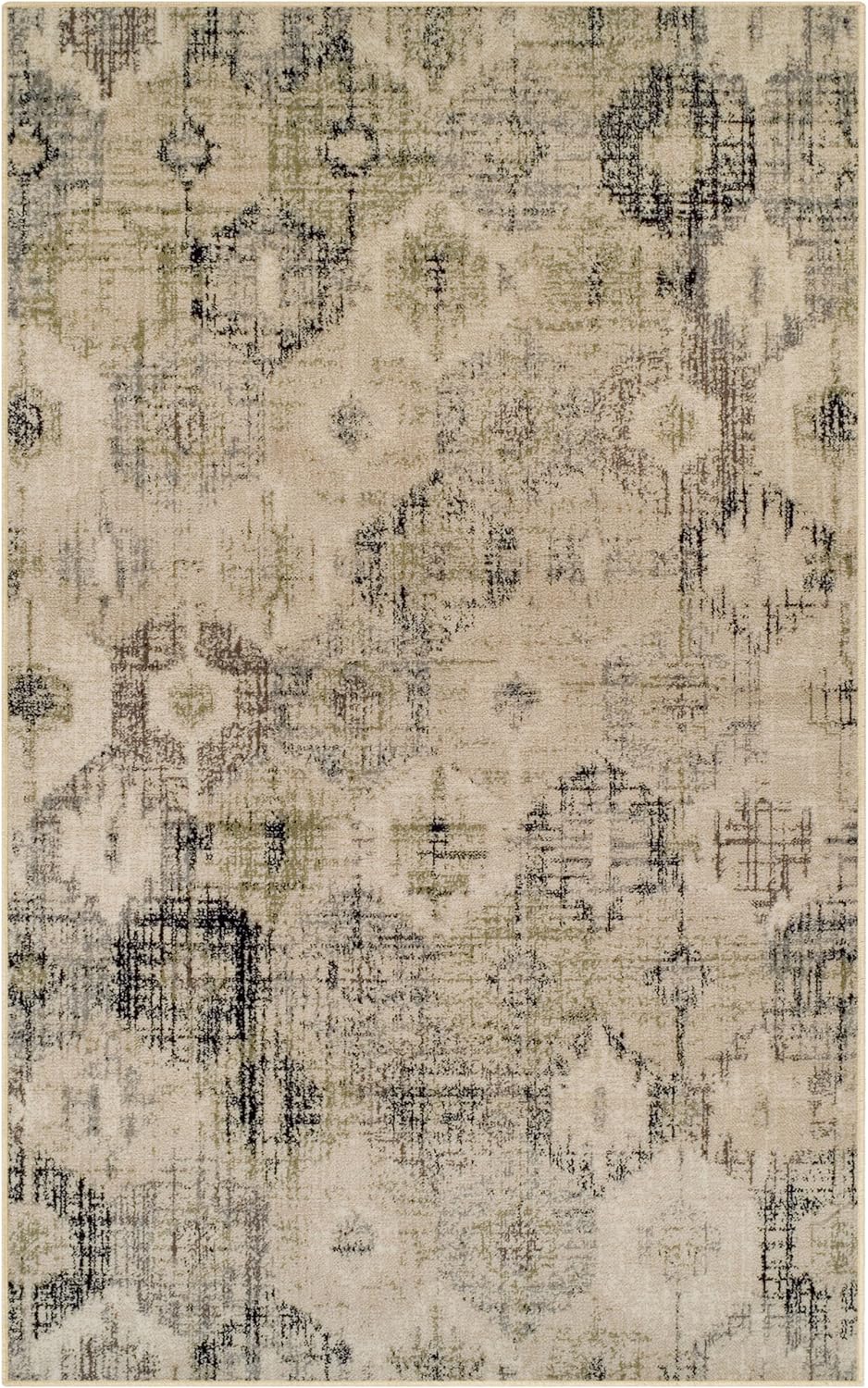 Arabella Geometric Distressed Diamonds Indoor Area Rug - Soft Bohemian Style Carpet for Living Room, Bedroom, Nursery & Home Decor