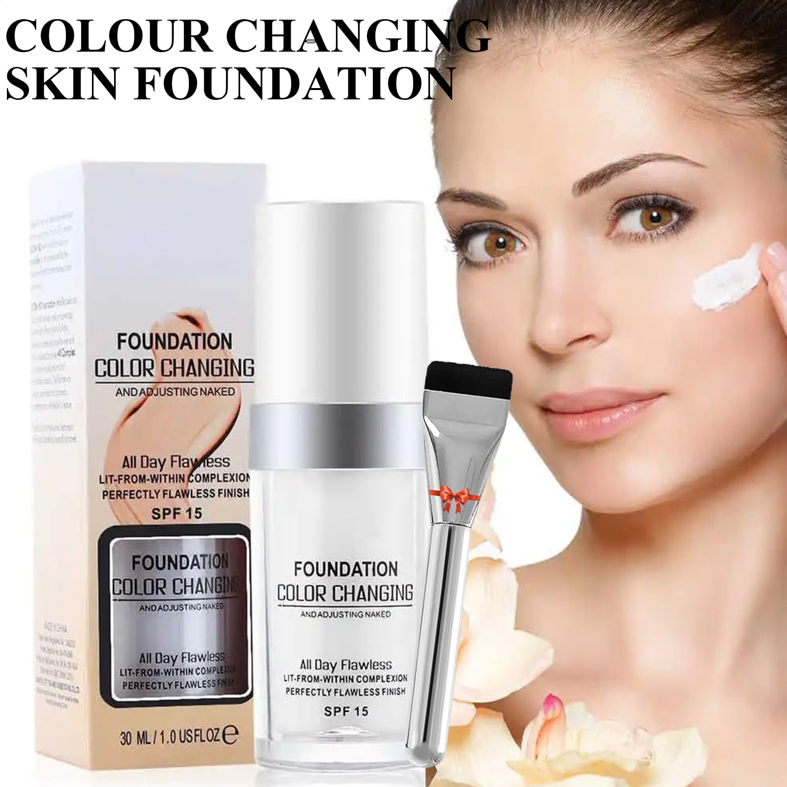 Best Color Changing Liquid Foundation for Mature Skin - Adjusts to Perfect Shade, Hydrating & Anti-Aging Formula (1 Piece) - Ideal for Daily Makeup & Special Occasions