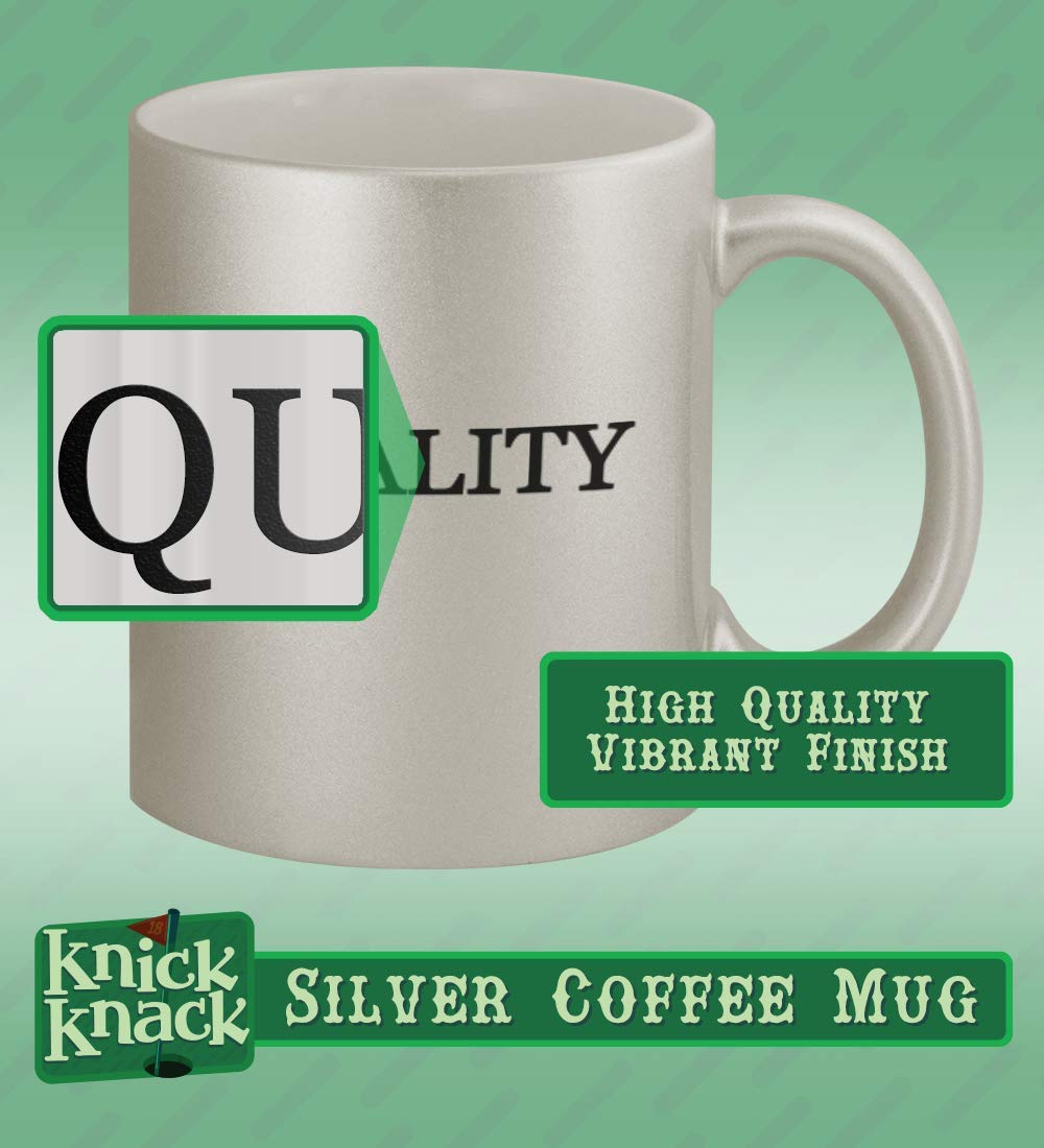 11oz Silver Coffee Mug Cup - Large Insulated Travel Mug for Hot & Cold Drinks - Perfect for Coffee, Tea, Hot Chocolate at Home, Office or Camping