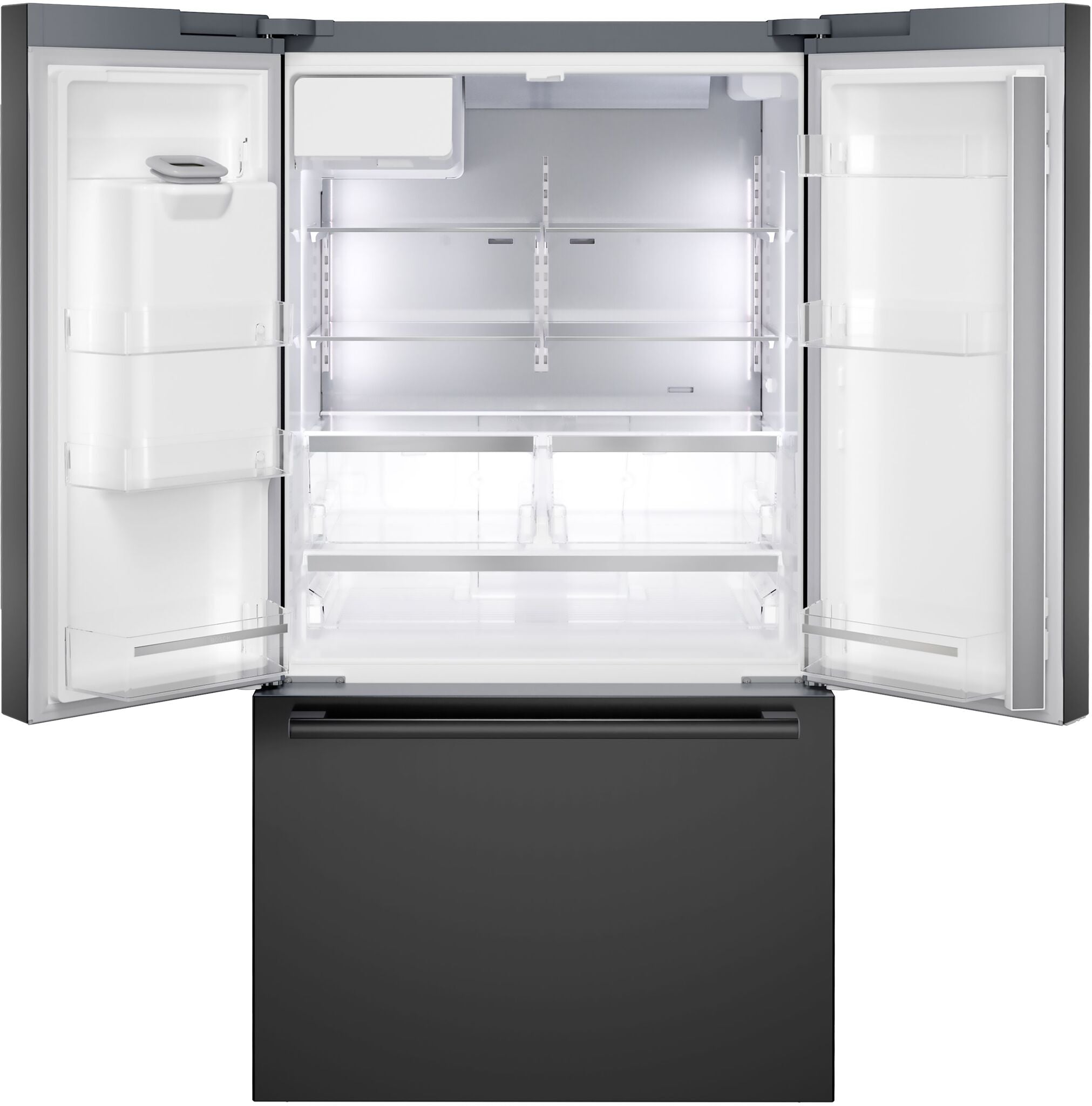 Bosch 500 Series 22 Cu. Ft. French Door Refrigerator in Black Stainless Steel - B36CD52SNB | Energy Efficient Kitchen Appliance for Modern Homes & Open Concept Living Spaces
