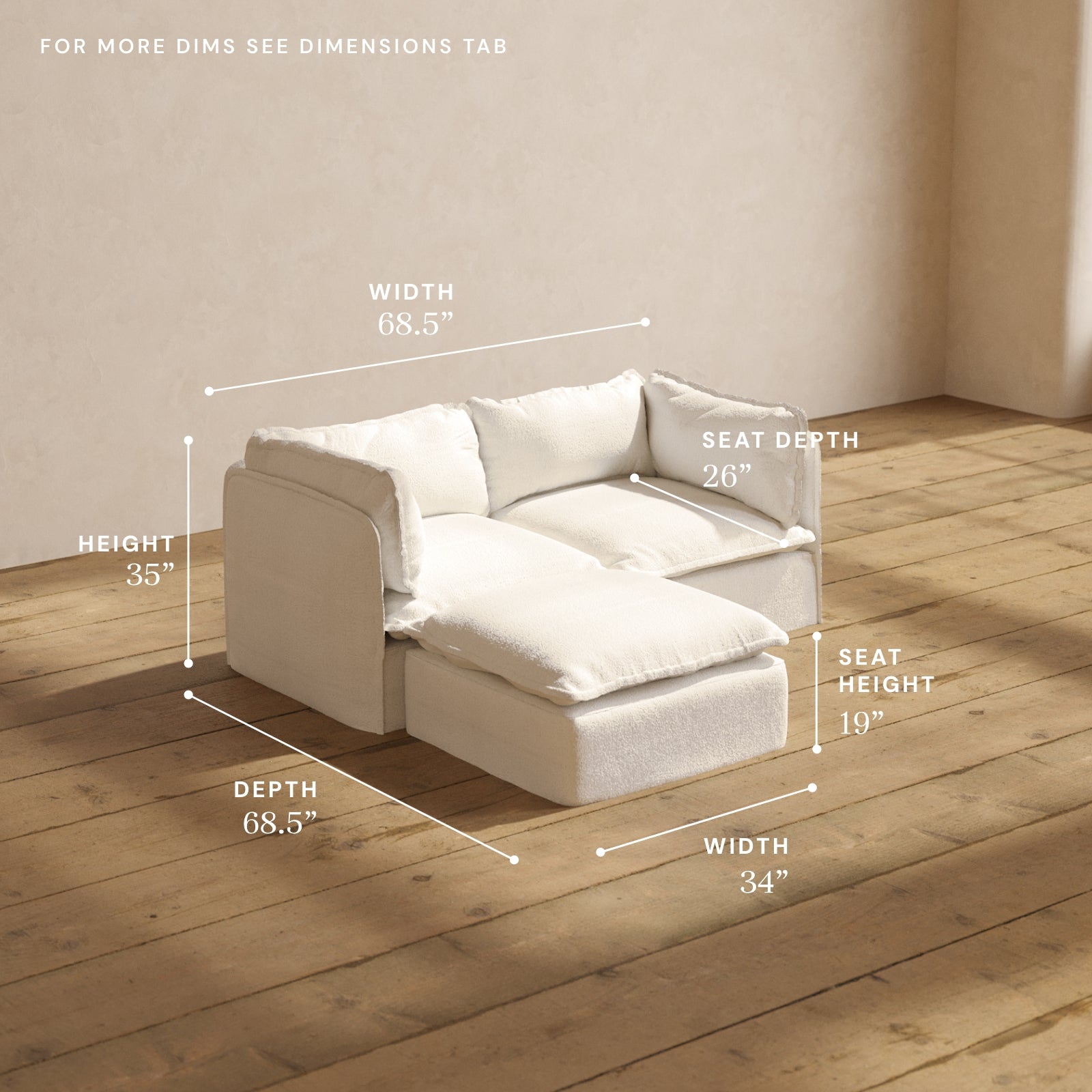 Premium Modular Performance 2-Seater Sectional Sofa in Luxe Mousse Fabric | Modern L-Shaped Living Room Furniture for Small Spaces | Perfect for Apartments, Condos & Cozy Home Decor