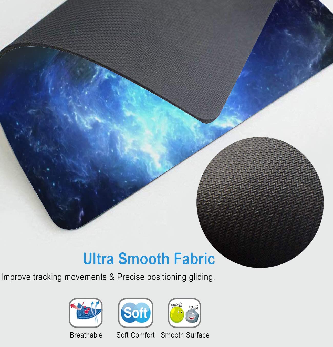 Custom Square Gaming Mouse Pad - Non-Slip Rubber Base for PC & Office Use - Starry Sky Design Computer Mousepad for Gamers & Workstations - Perfect for Gaming, Office Work & Home Desks