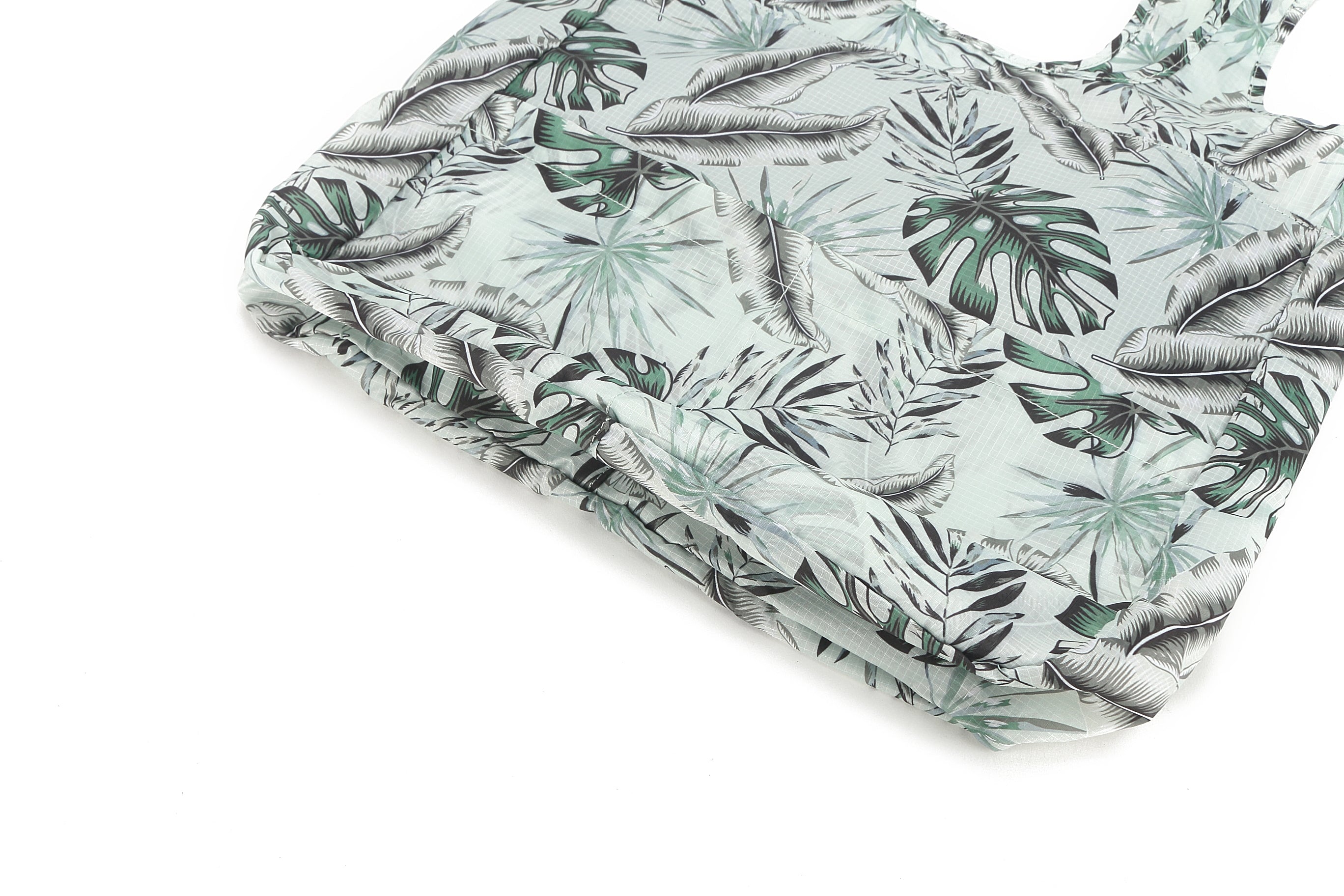 Foldable Tote Bag with Jacqueline Monstera Print in Teal - Perfect for Grocery Shopping, Beach Trips & Travel Accessories